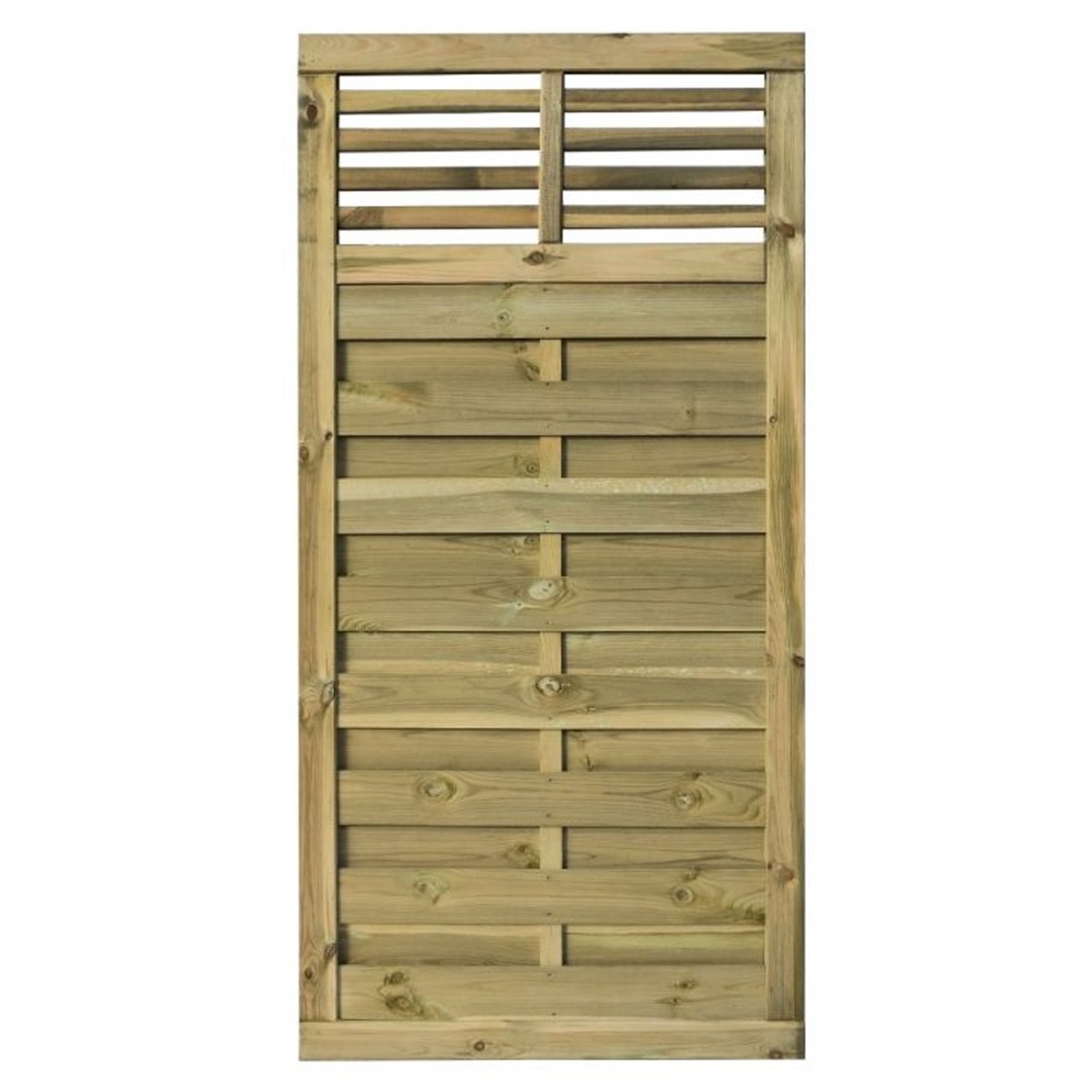 Classic Design Natural Timber Finish Pressure Treated 3x6 Horizontal Slatted Gate Panel with Bar Detailing