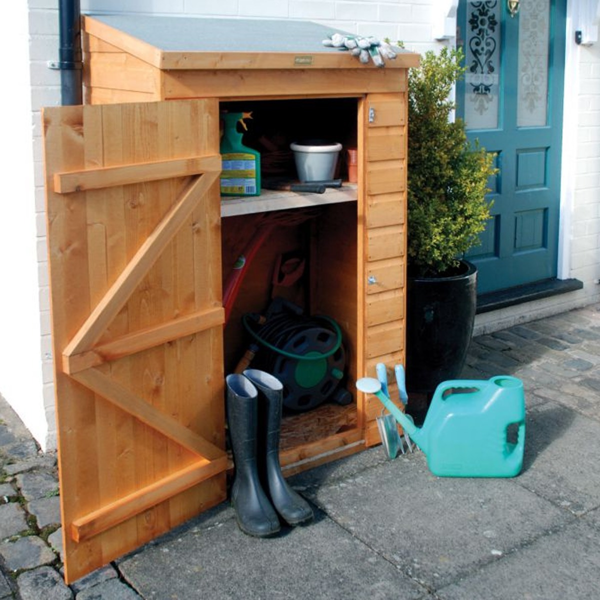 Rowlinson Shiplap Storage Shed Lockable Single Door, Shelf Included