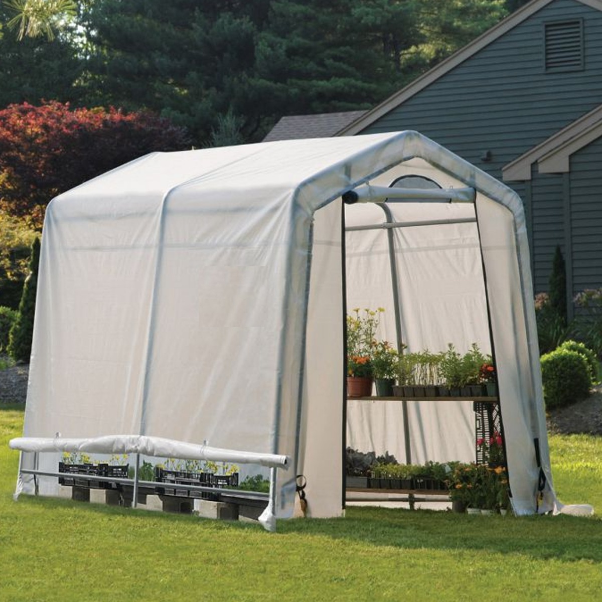 Dobson Greenhouse Plant Shelter with Translucent Ripstop Cover and Steel Frame - 8×6