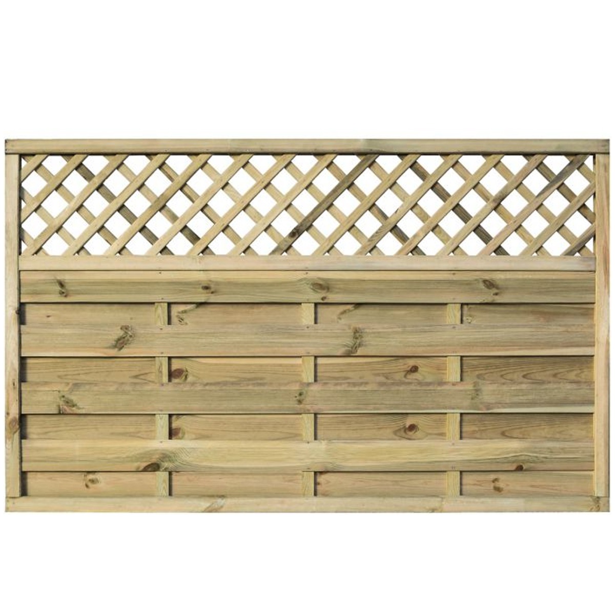 Classic Lattice Infill Design Natural Timber Finish Pressure Treated 6x4 Slatted Panel - Set of 3