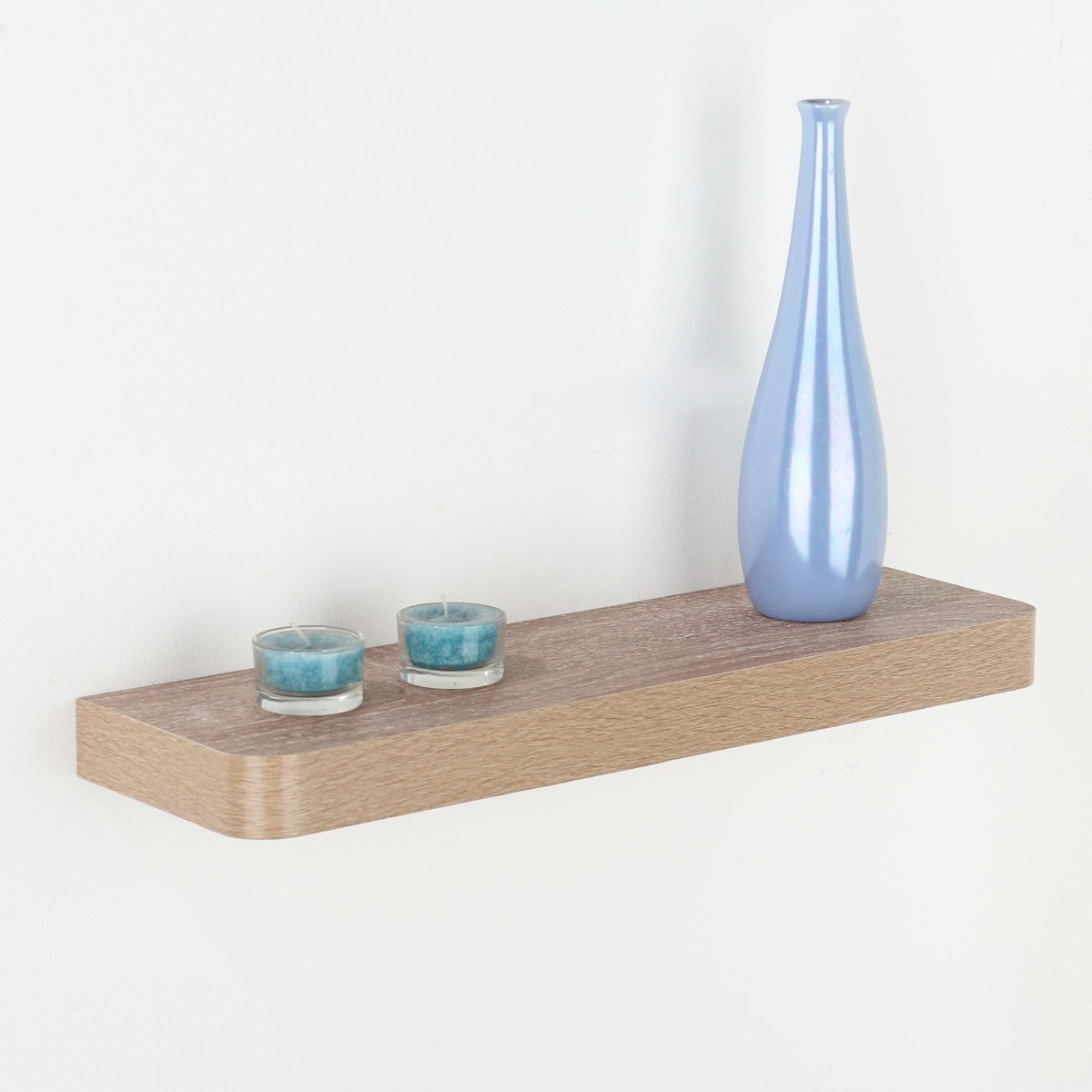 ARVION Narrow Floating Shelf Wood Wall Shelf Display Storage - Oak Effect, 50cm