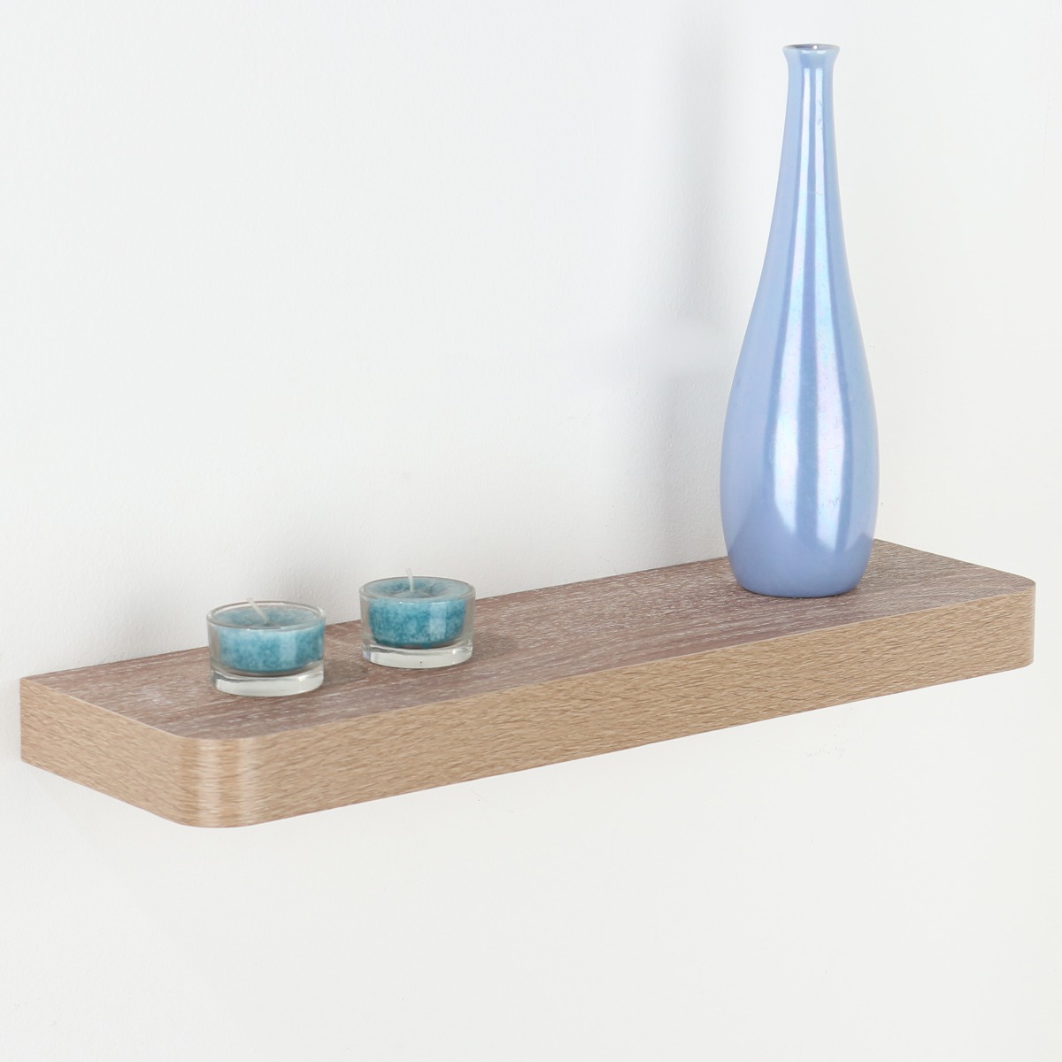 ARVION Narrow Floating Shelf Wood Wall Shelf Display Storage - Oak Effect, 80cm