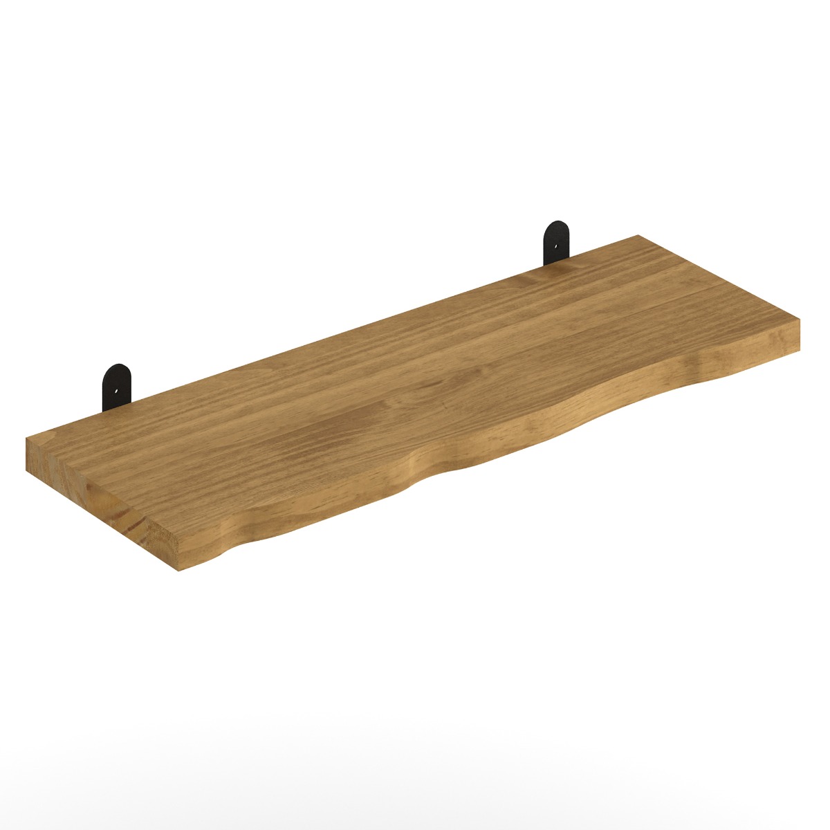 SHEVON Wall Shelf Pine Floating Shelf L Bracket Kit Display Storage - Antique Wax