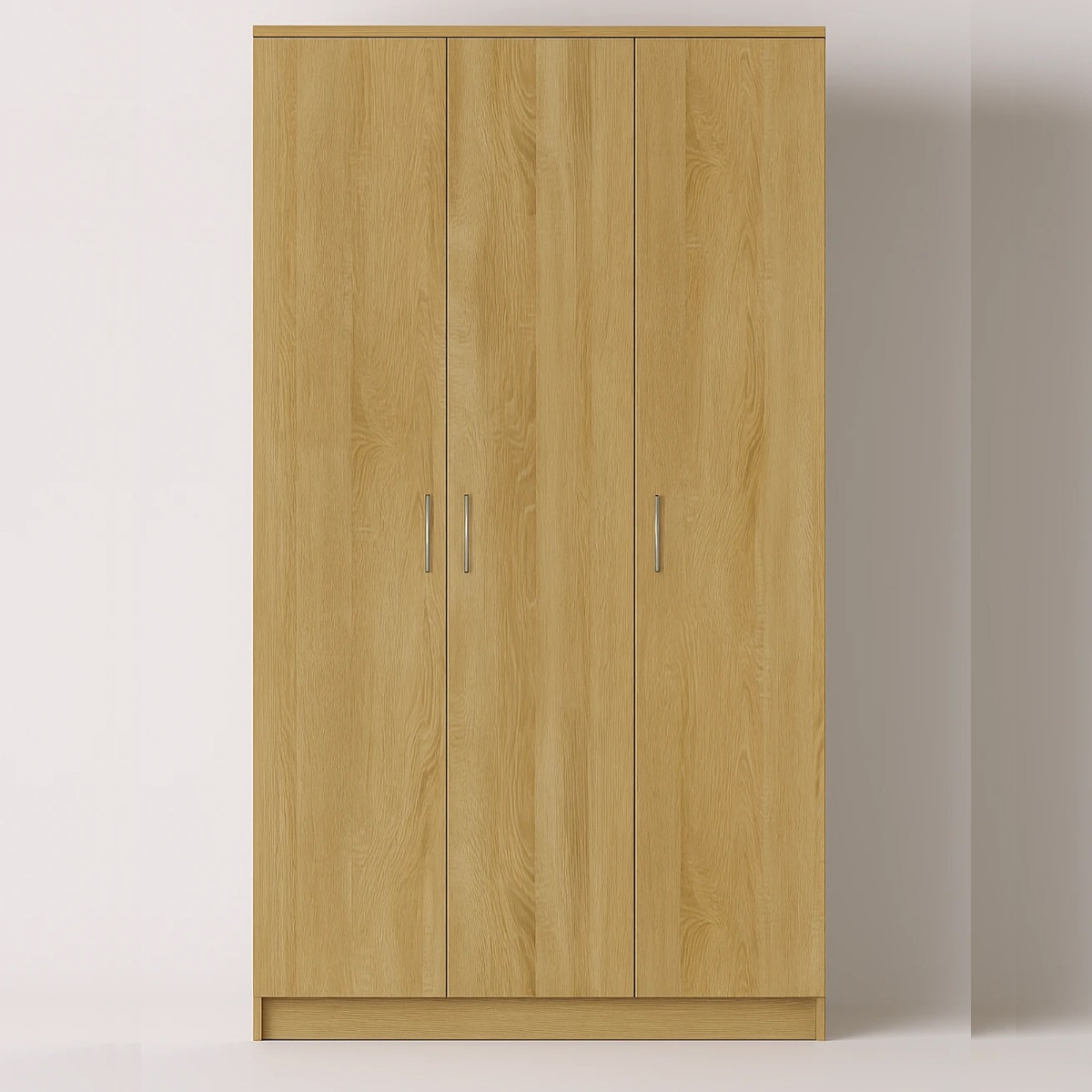 Wardrobe - SLEEK 3 Door Wardrobe Oak Finish 120cm