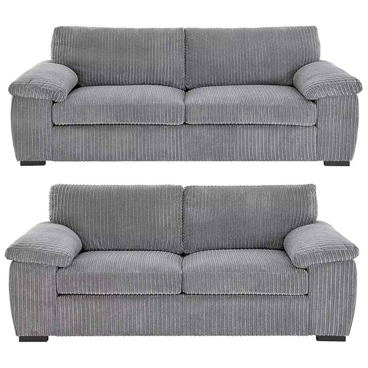 CORDURA Jumbo Cord Fullback 3 and 2 Seater Sofa Set - Grey