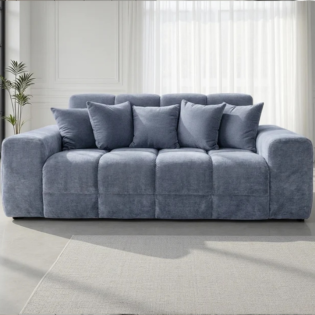 STACIE Fabric 3 Seater Sofa - Grey