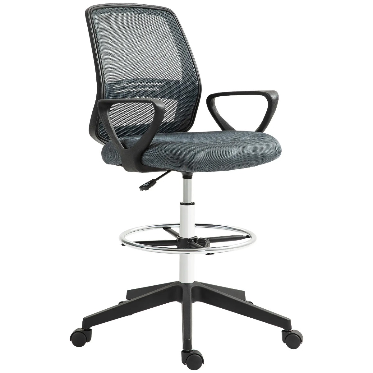Preston Ergonomic Mesh Back Drafting Chair Adjustable Height - Grey
