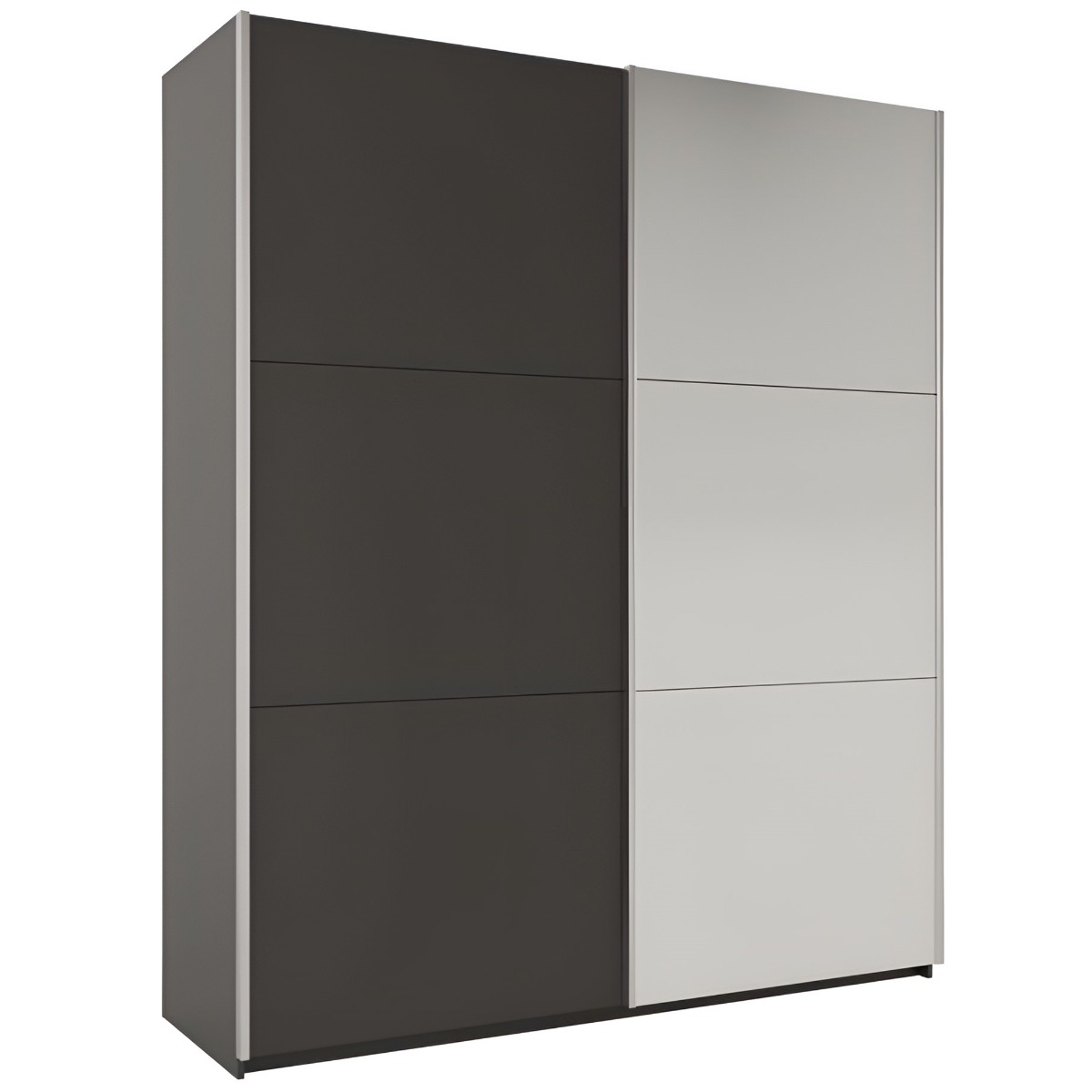 WINFAIR 2 Door Mirrored Sliding Wardrobe Graphite - 200cm