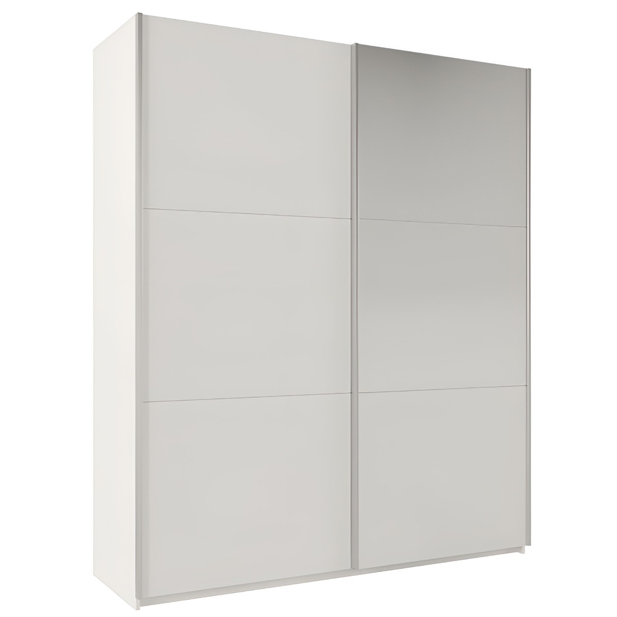 WINFAIR 2 Door Mirrored Sliding Wardrobe White - 200cm