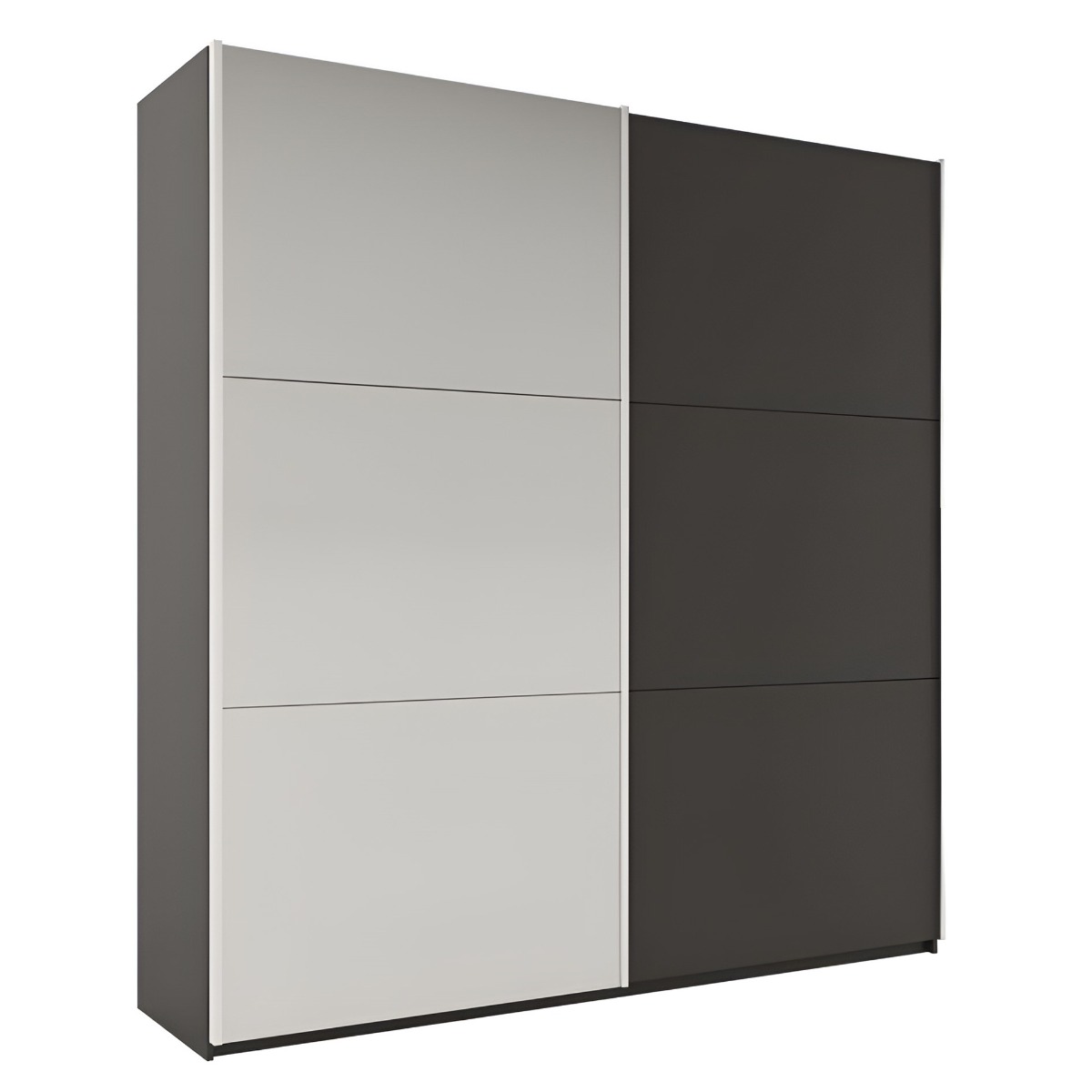 WINFAIR 2 Door Mirrored Sliding Wardrobe Graphite - 225cm