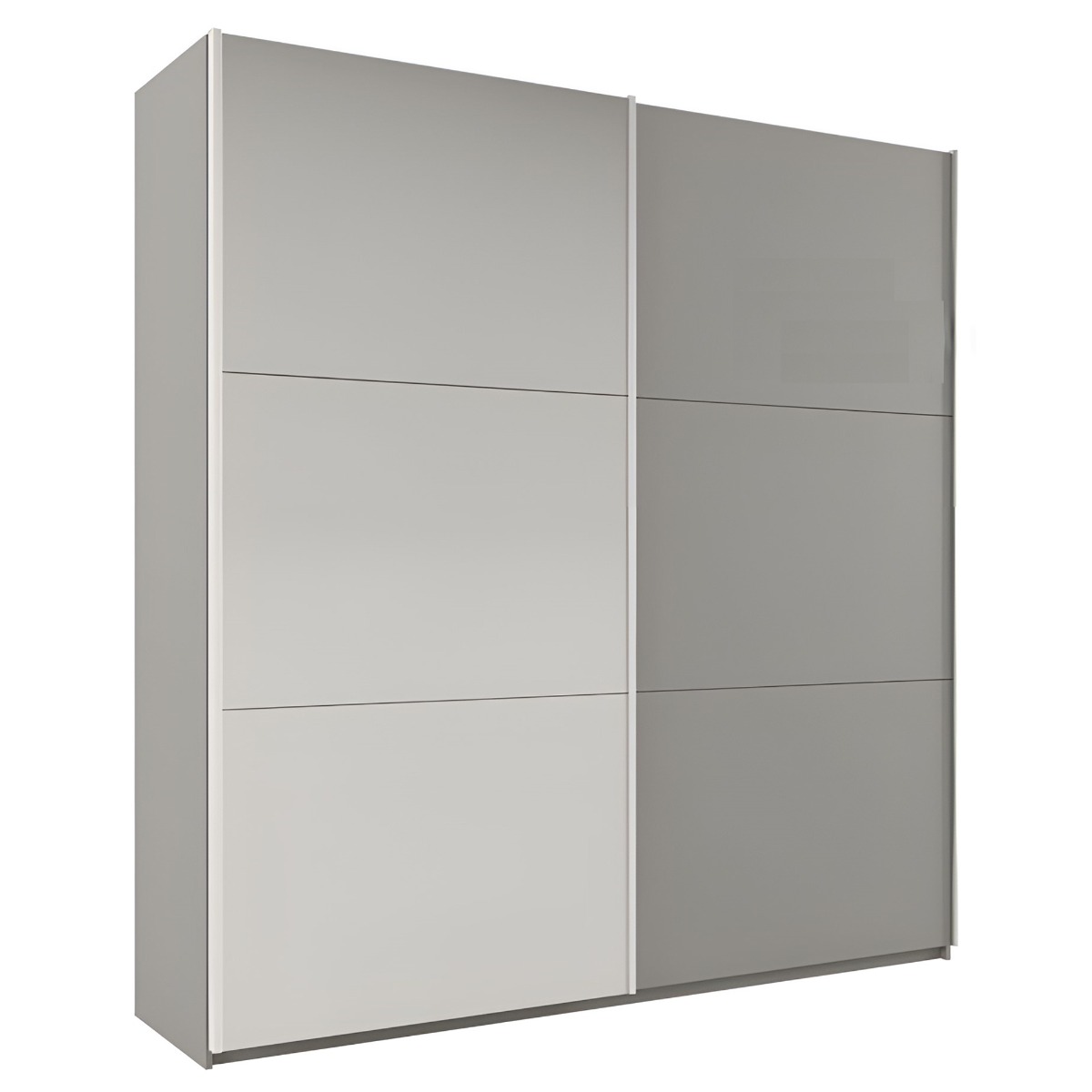 WINFAIR 2 Door Mirrored Sliding Wardrobe Platinum - 225cm