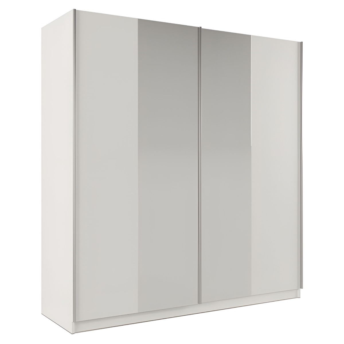 LOTHIAN 2 Door Mirrored Sliding Wardrobe White - 200cm