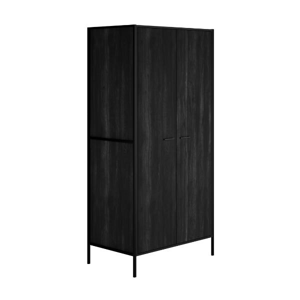 HORBURY 2 Door Wardrobe Black - 100cm