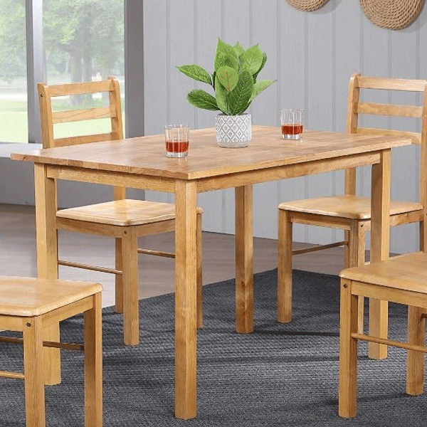 Classic Charm Arcadia Solid Rubberwood Medium Dining Table only in Natural Oak
