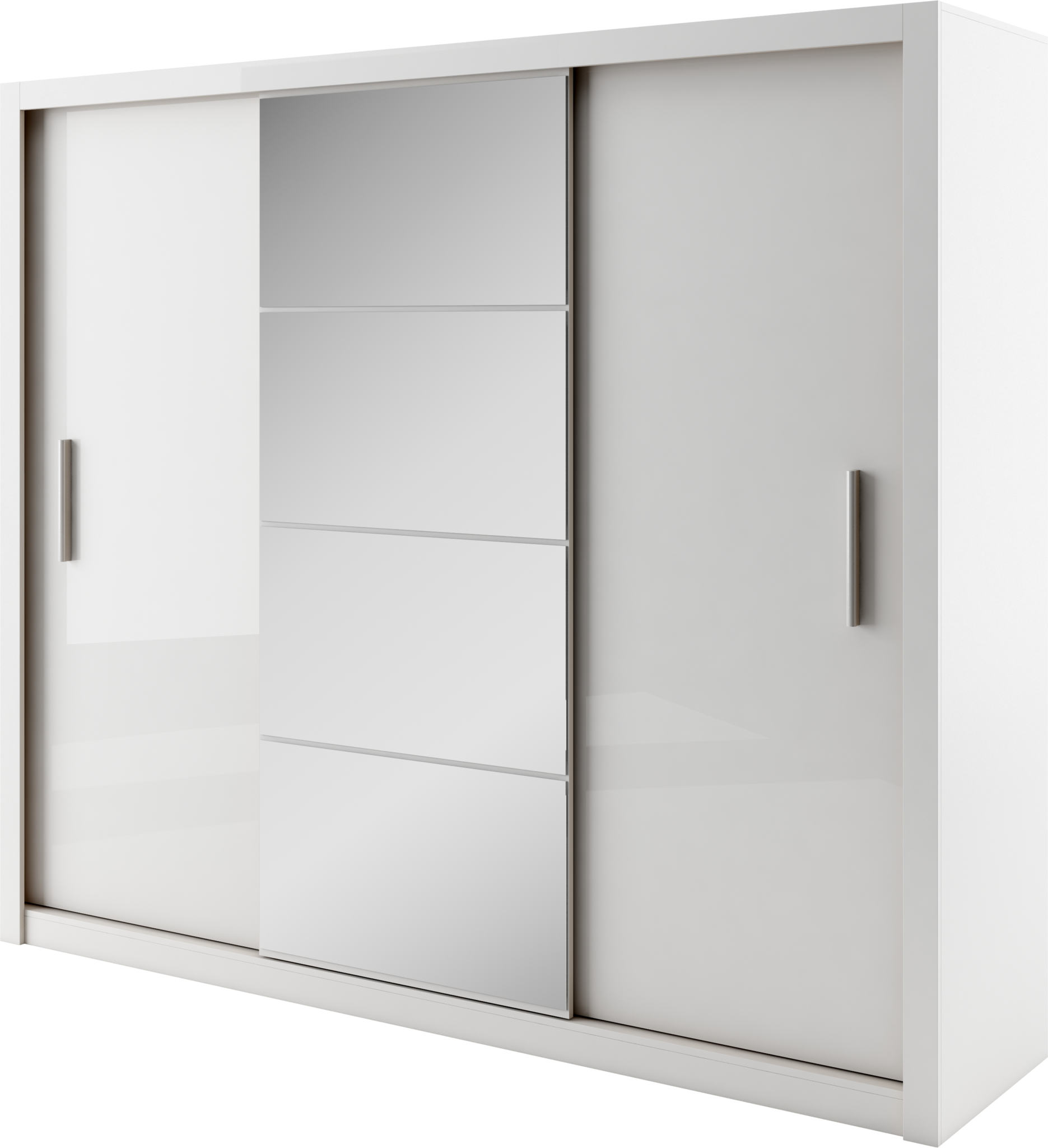 INNISFAIL 3 Door Mirrored Sliding Wardrobe White Matt - 250cm