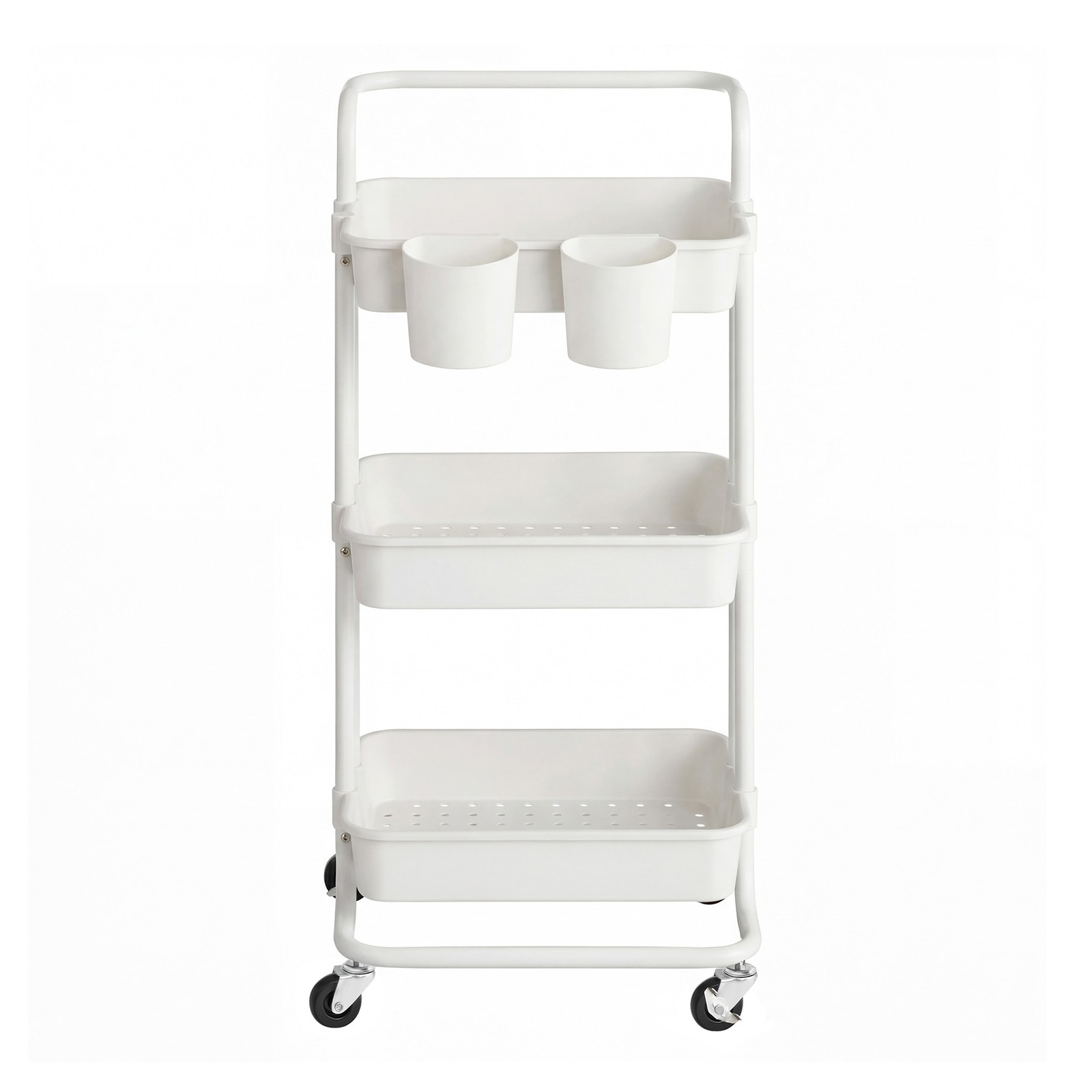 EATON 3 Tier Mobile Storage Trolley with Handle - White