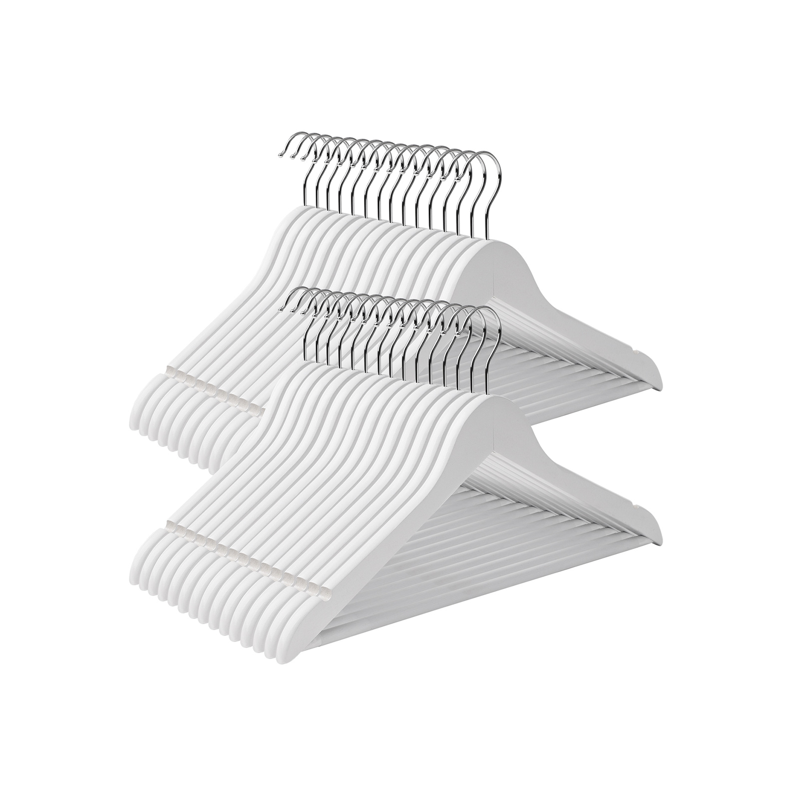 Pack of 30 White Wood Coat Hangers