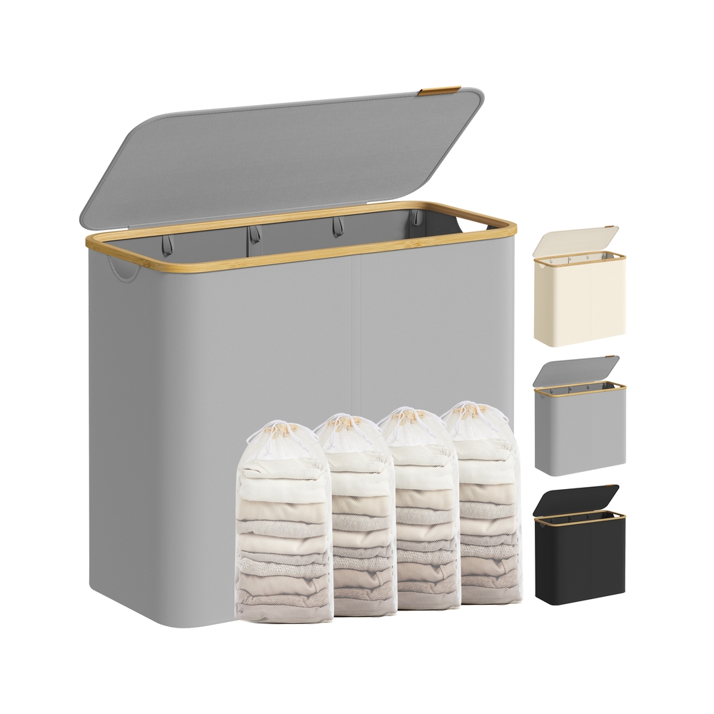 MOSSFORD Laundry Basket with Lid - Grey