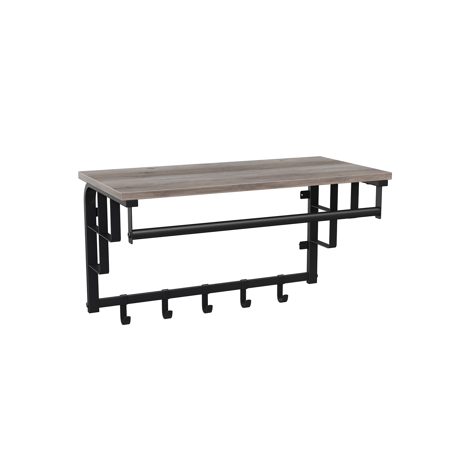 Coat Rack Wall-Mounted Greige and Black