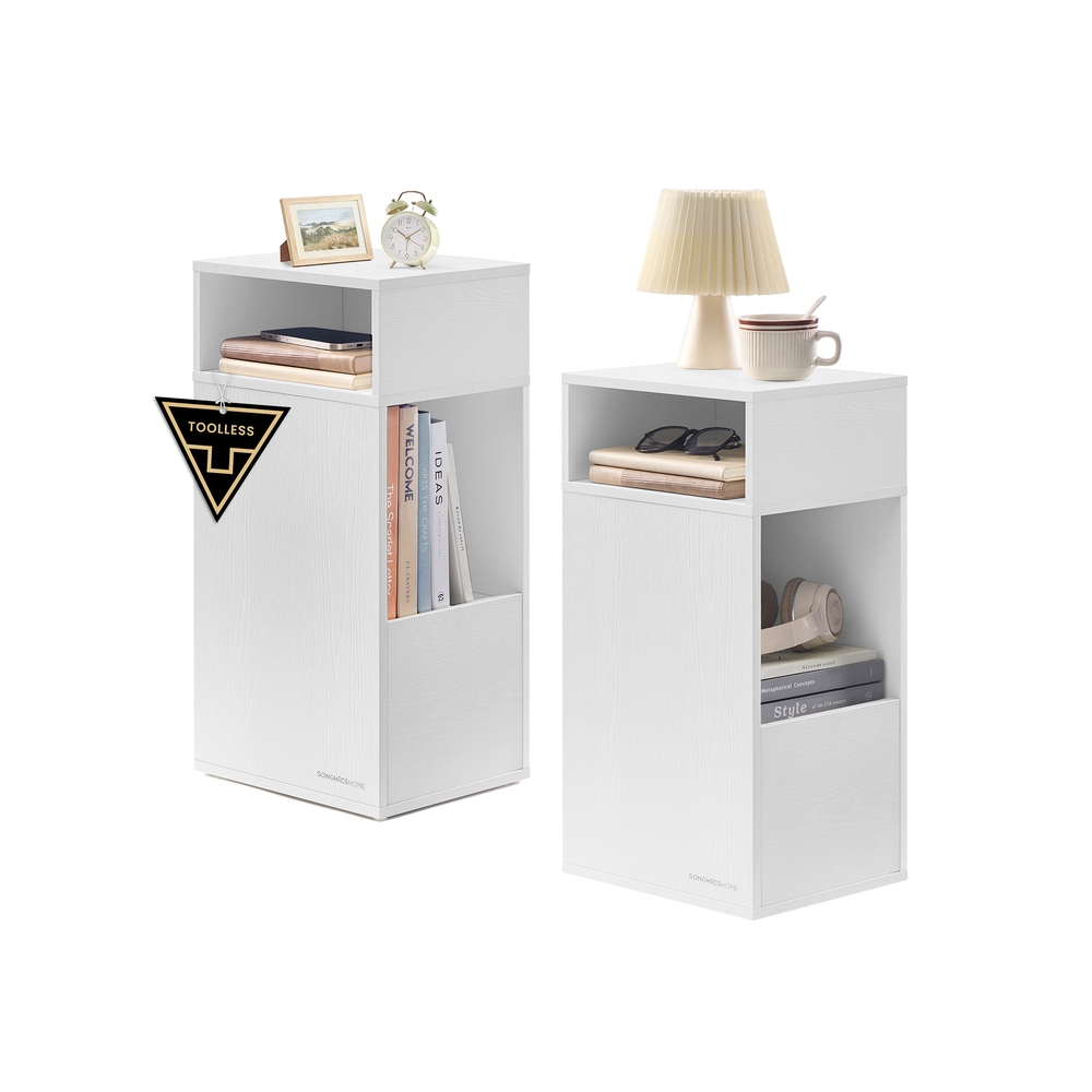 RAVENSFORD Slim Bedside Table Set of 2 - White
