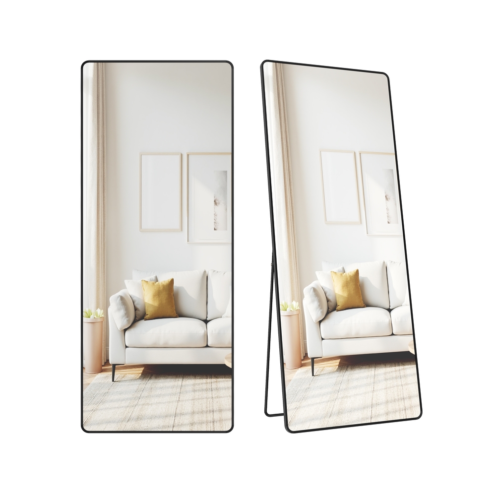 ROWANSHIRE Rectangle Full Length Mirror with Stand - Black, 60cm