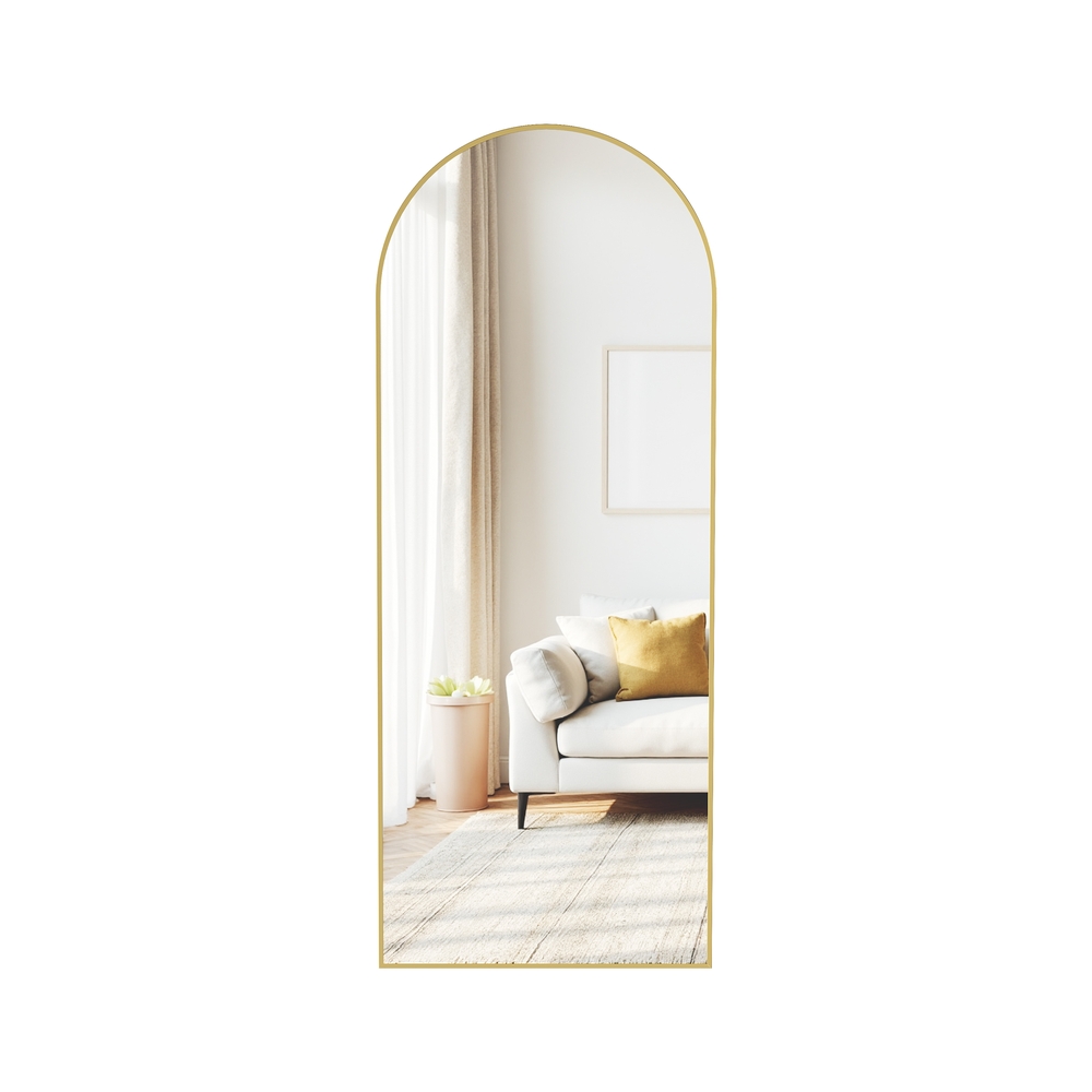 ROWANSHIRE Arched Full Body Mirror with Stand - Gold