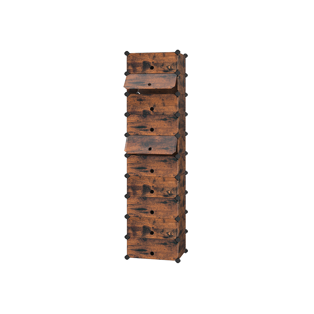 Brown Plastic Storage Organizer for Shoes
