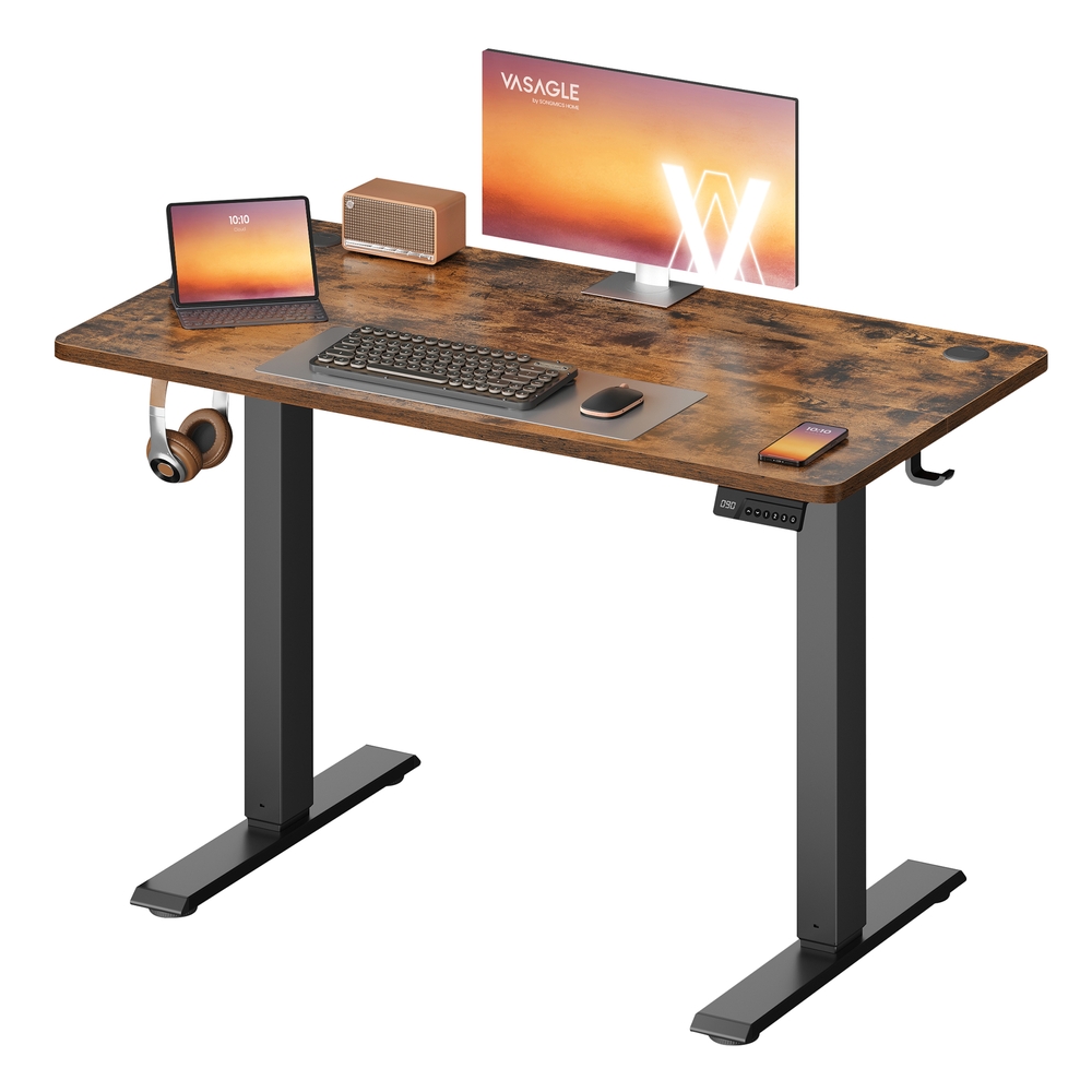 OXWICK Height Adjustable Electric Standing Desk 100 x 60 cm - Rustic Brown