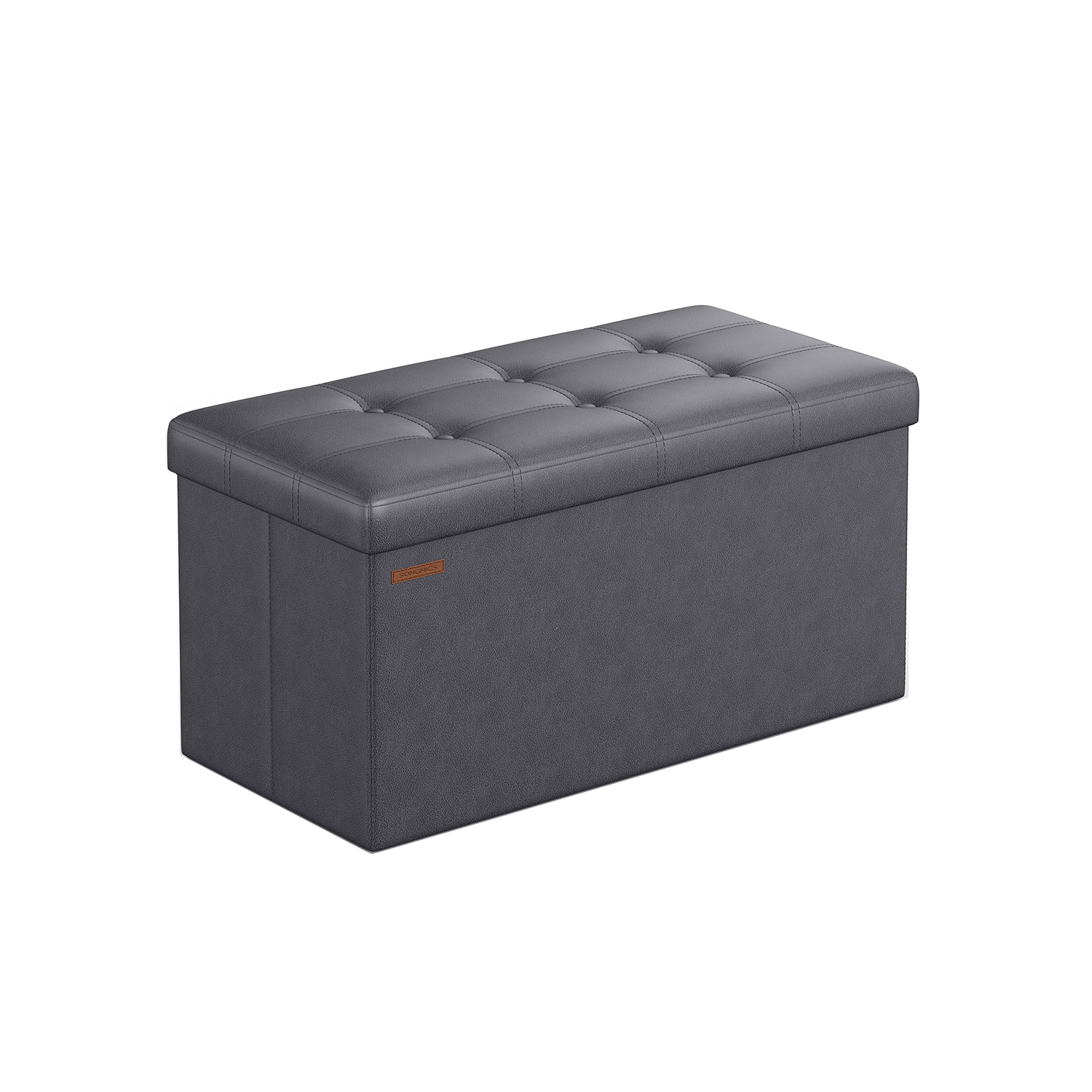 Ottoman Foot Rest - VELSO Foldable Ottoman Foot Rest with Storage - Dark Grey