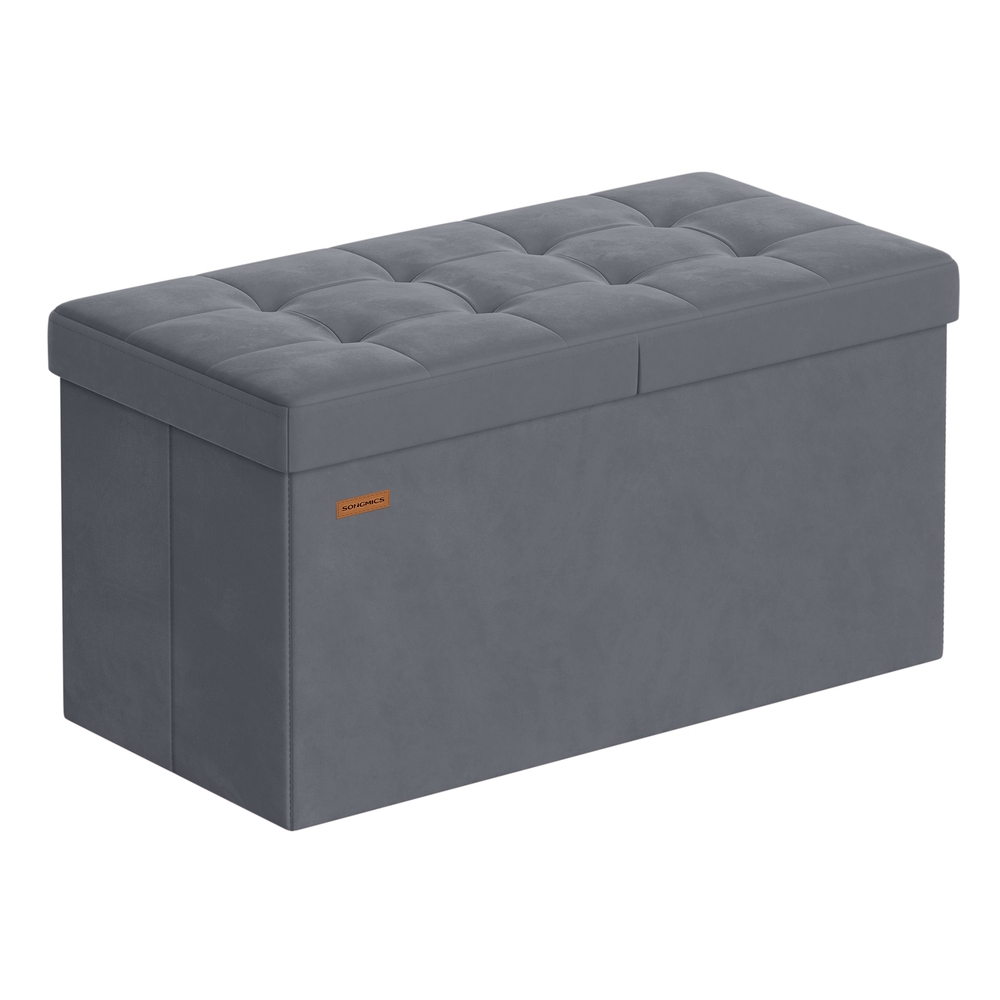 ROSLYN Storage Ottoman Bench 76 cm - Slate Grey
