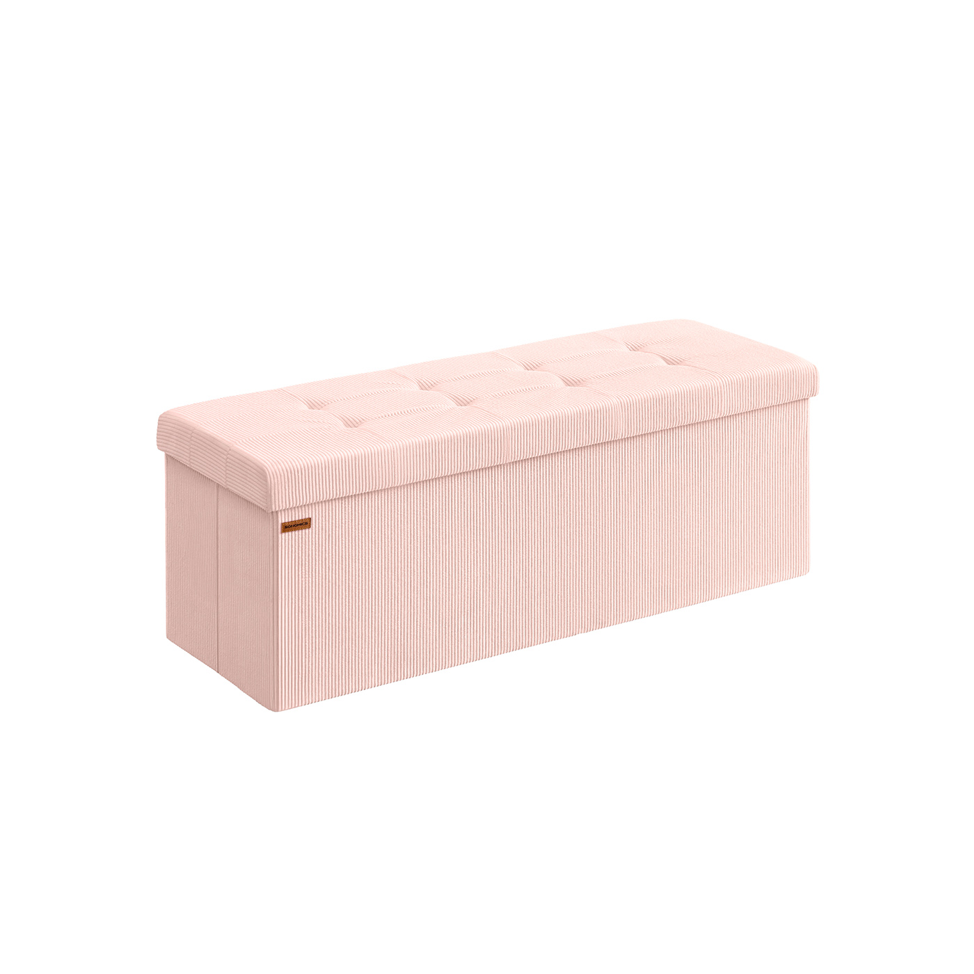 Storage Ottoman Bench - VELSO Foldable Foot Rest Bench - Pink