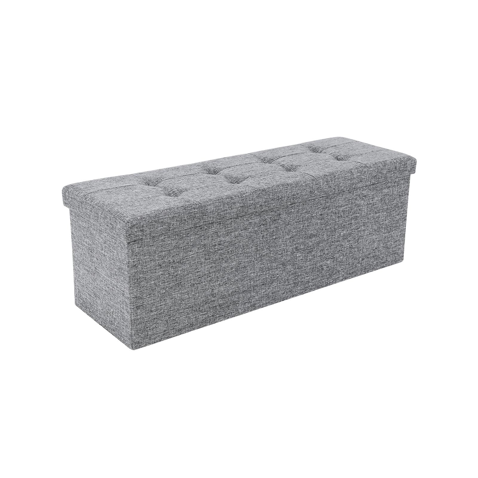 Storage Ottoman - VELSO Folding Storage Ottoman Bench with Storage - Grey