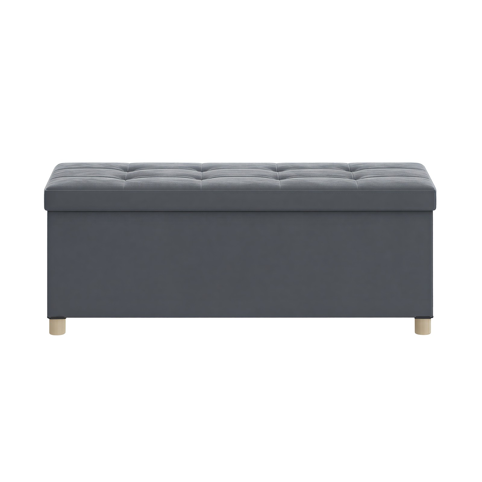 BRAMBLECREST 112L Velvet Storage Ottoman with Lid - Grey