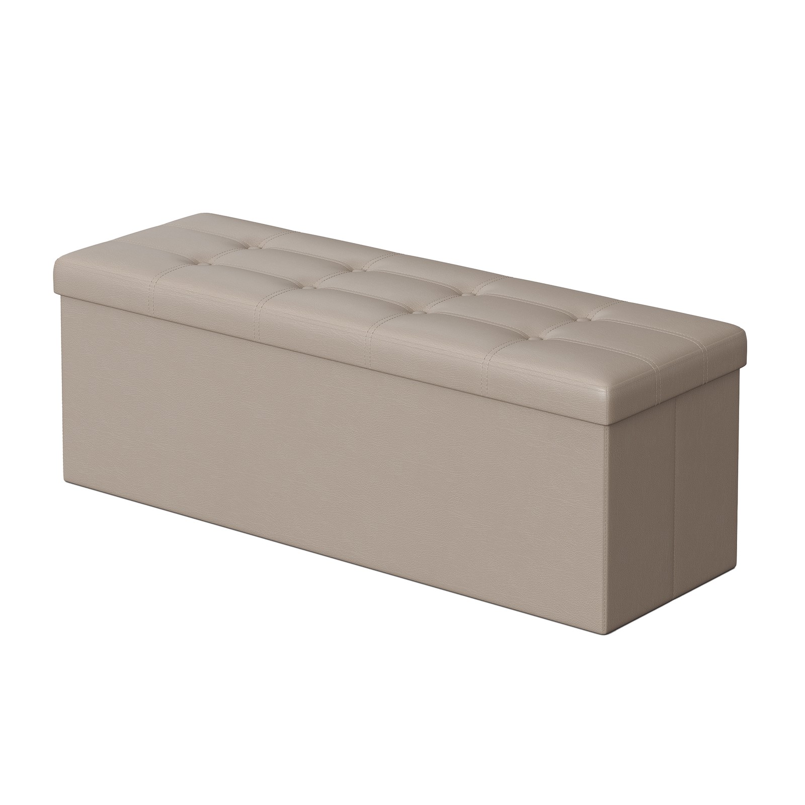 BRAMBLECREST Folding Storage Bench Ottoman Seat with Internal Storage - Camel Brown