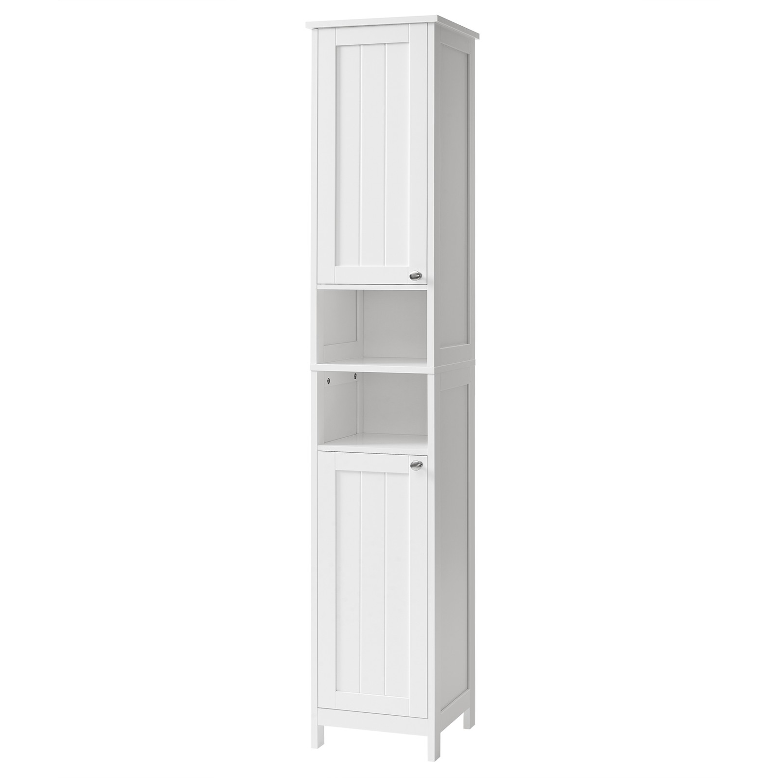 BRIARWOODEN Tall Freestanding Slim Bathroom Cabinet with Adjustable Shelves - White
