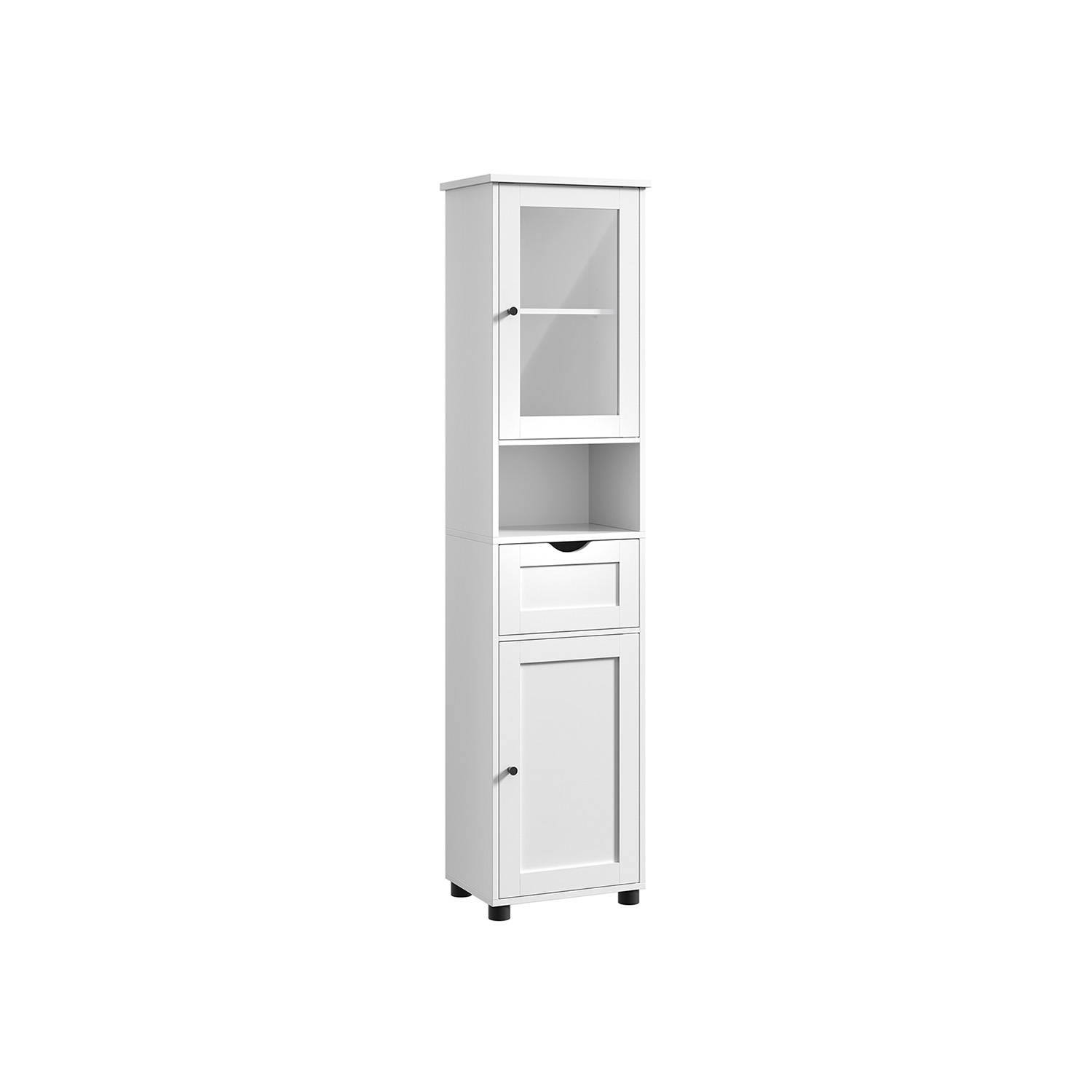 Bathroom Cabinet - GRASO Free-Standing Open Shelf Storage - White