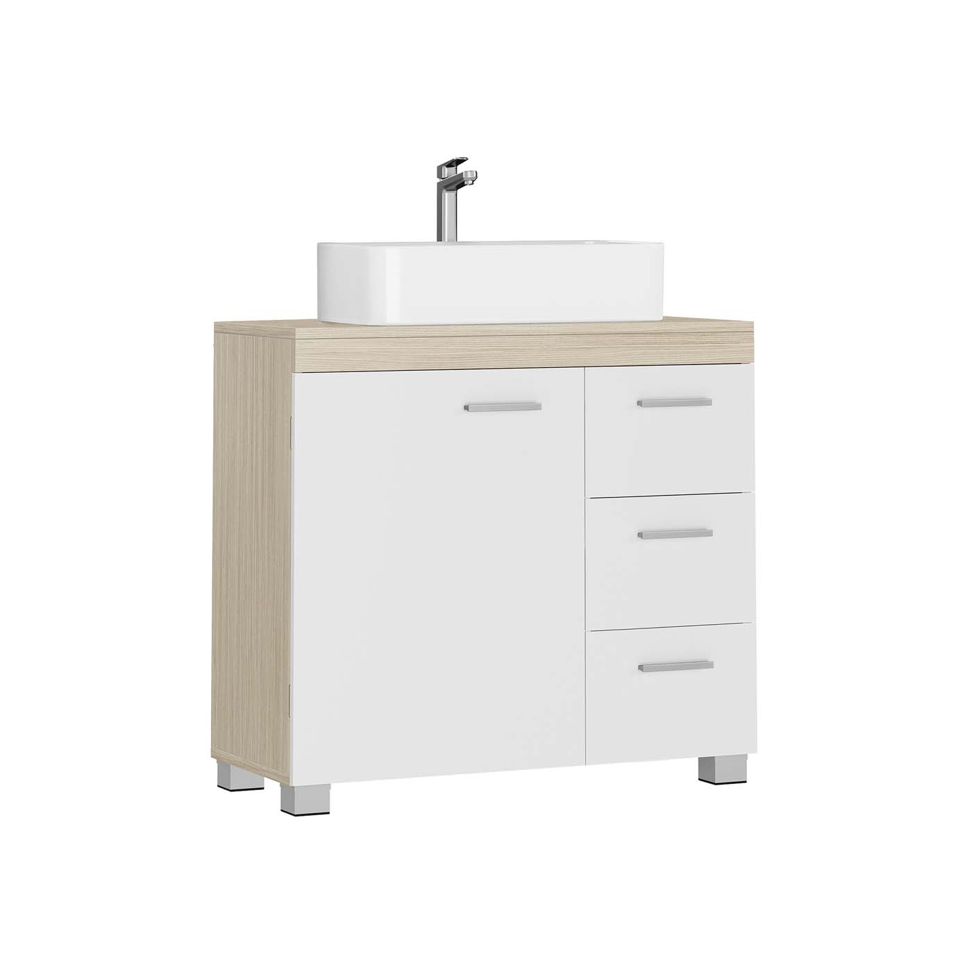 Bathroom Cabinet - VERVA Under Sink Storage 3 Drawer - White