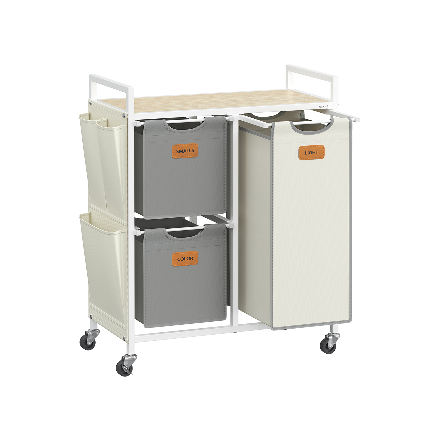 Laundry Hamper - ZARDA 100L 3 Compartment Hamper - White