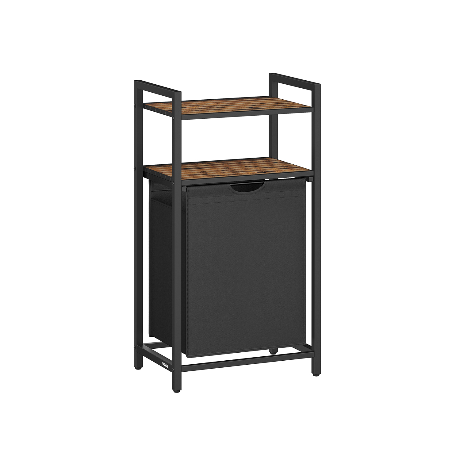 Laundry Basket - ZARDA 65L Rustic Brown and Black
