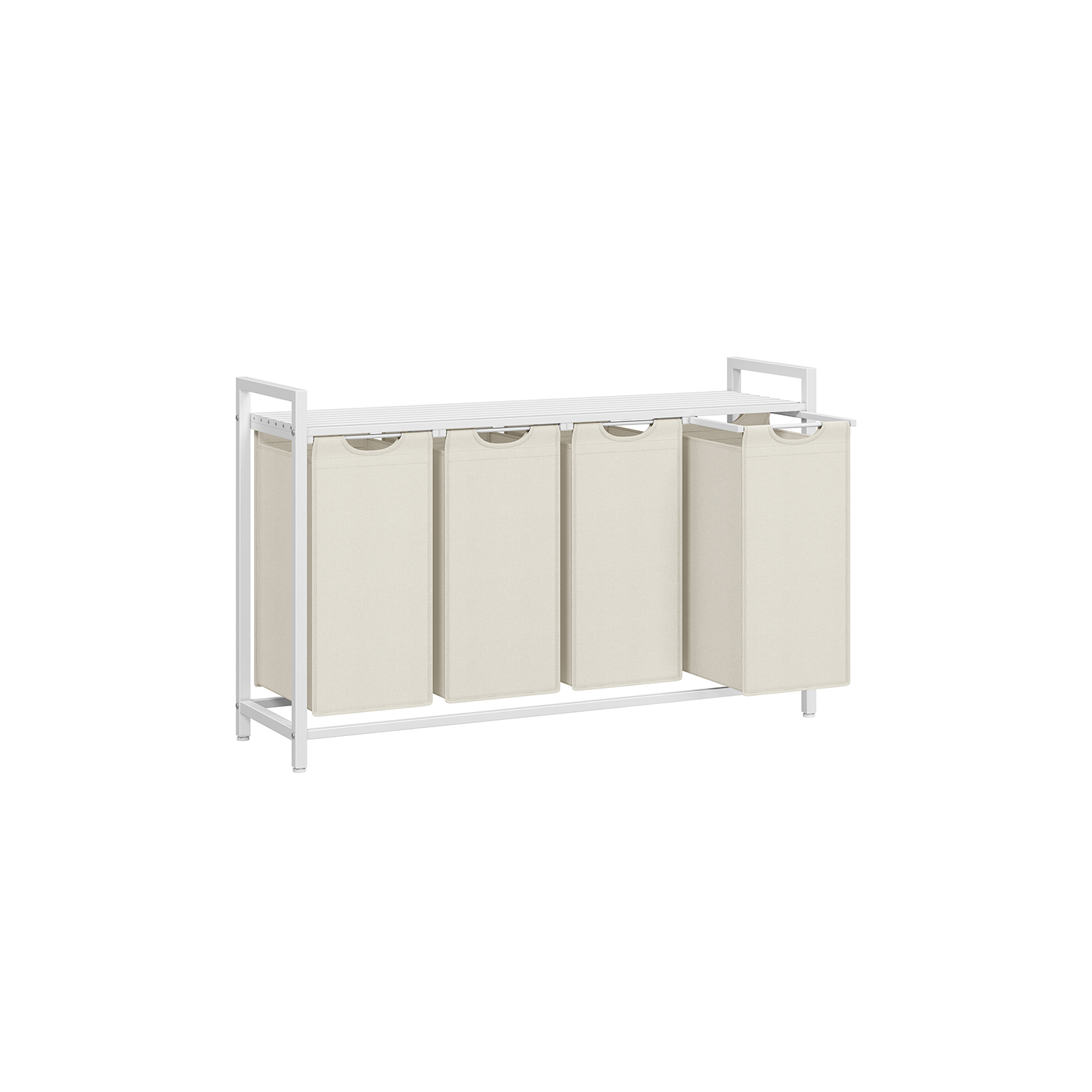 Laundry Basket - FINNA With 4 Pull Out Bags 4 x 40L - White