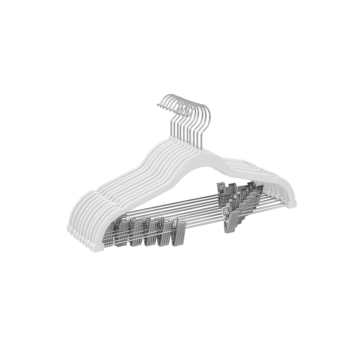 Set of 20 Velvet Hangers with Adjustable Clips