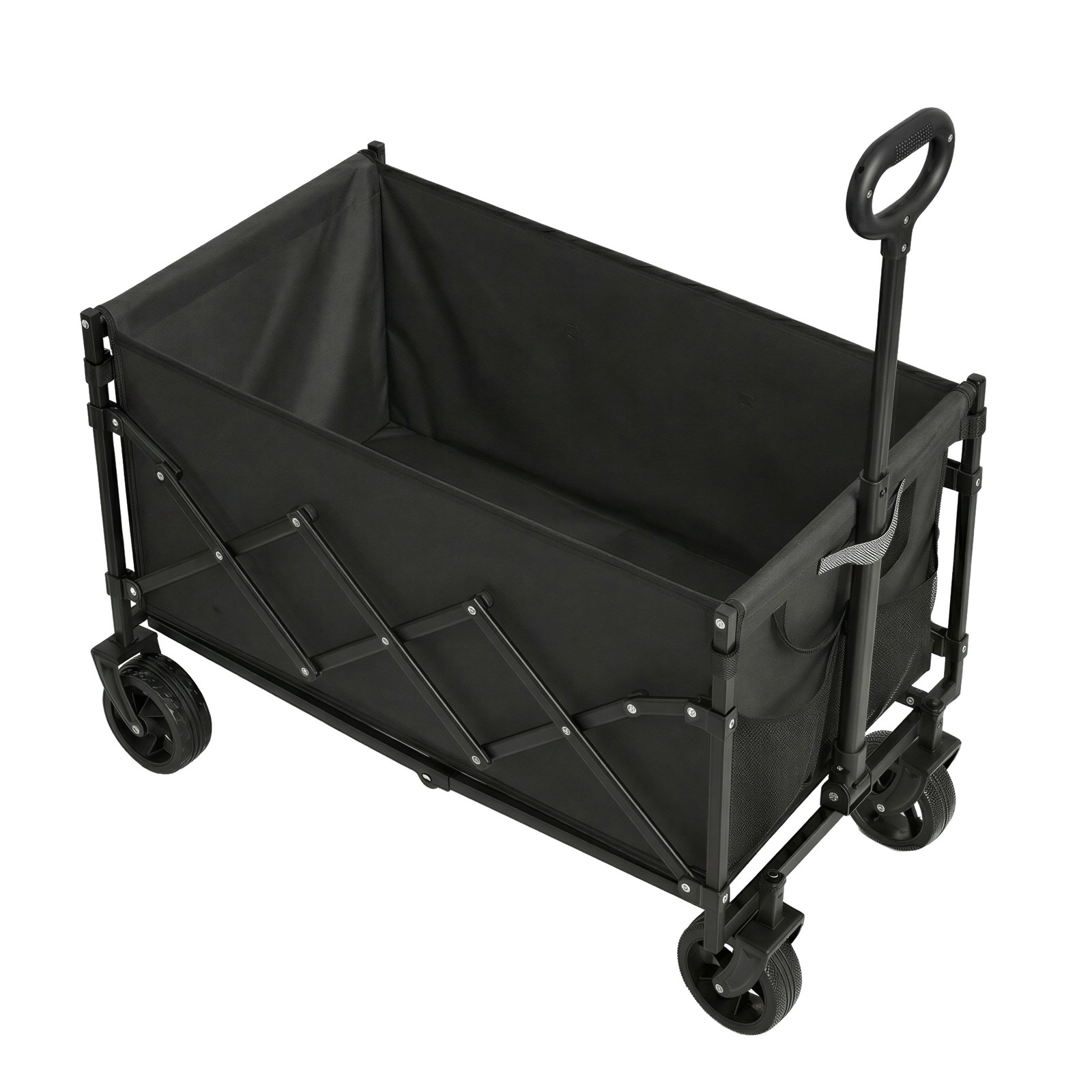 ELDCROFT Foldable Camping Trolley Wagon with Adjustable Handle - Black