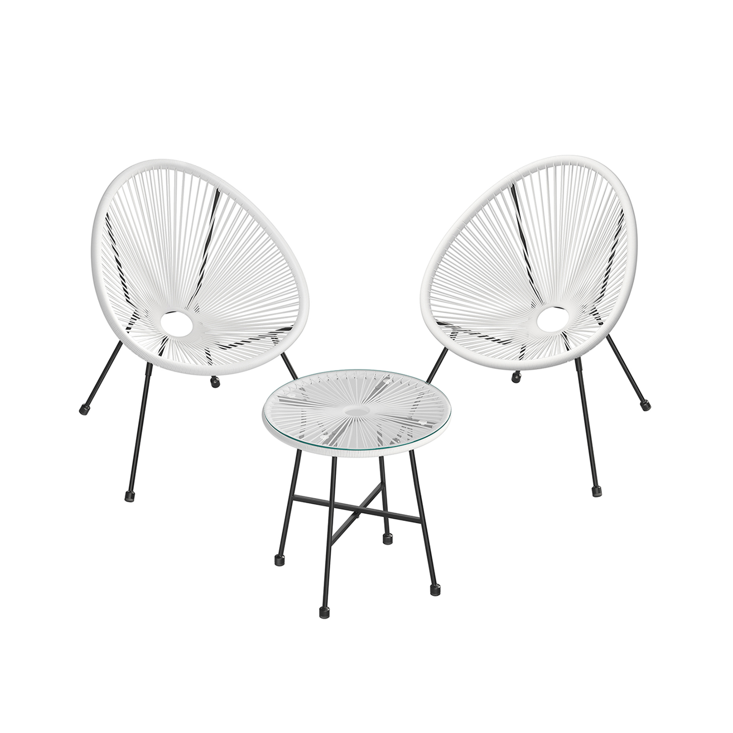 Patio Furniture Set - FIORIA Acapulco 3 Piece Outdoor Seating Set - White