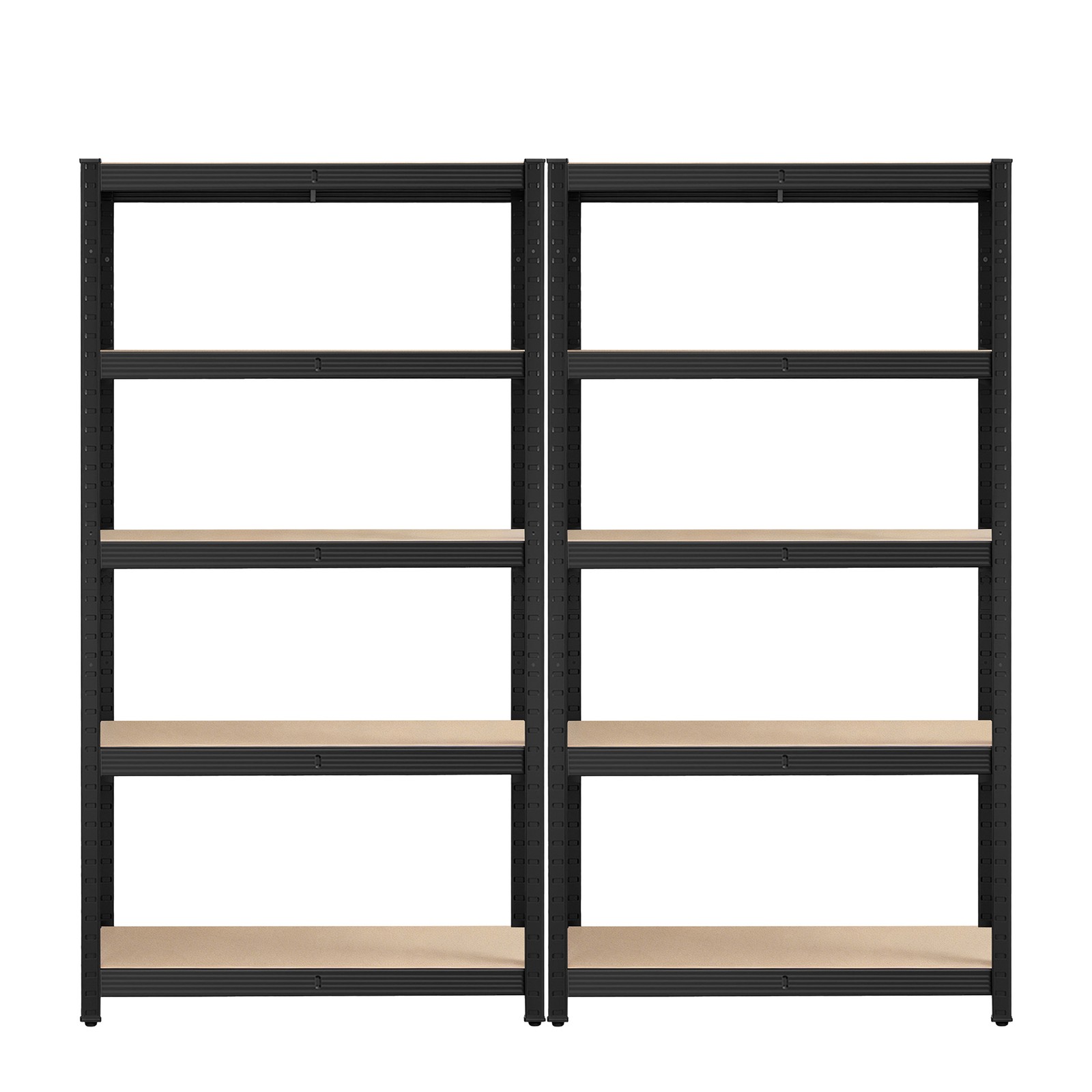 ASXETA Set of 2 Garage Shelving Units 5 Tier - Brown and Black