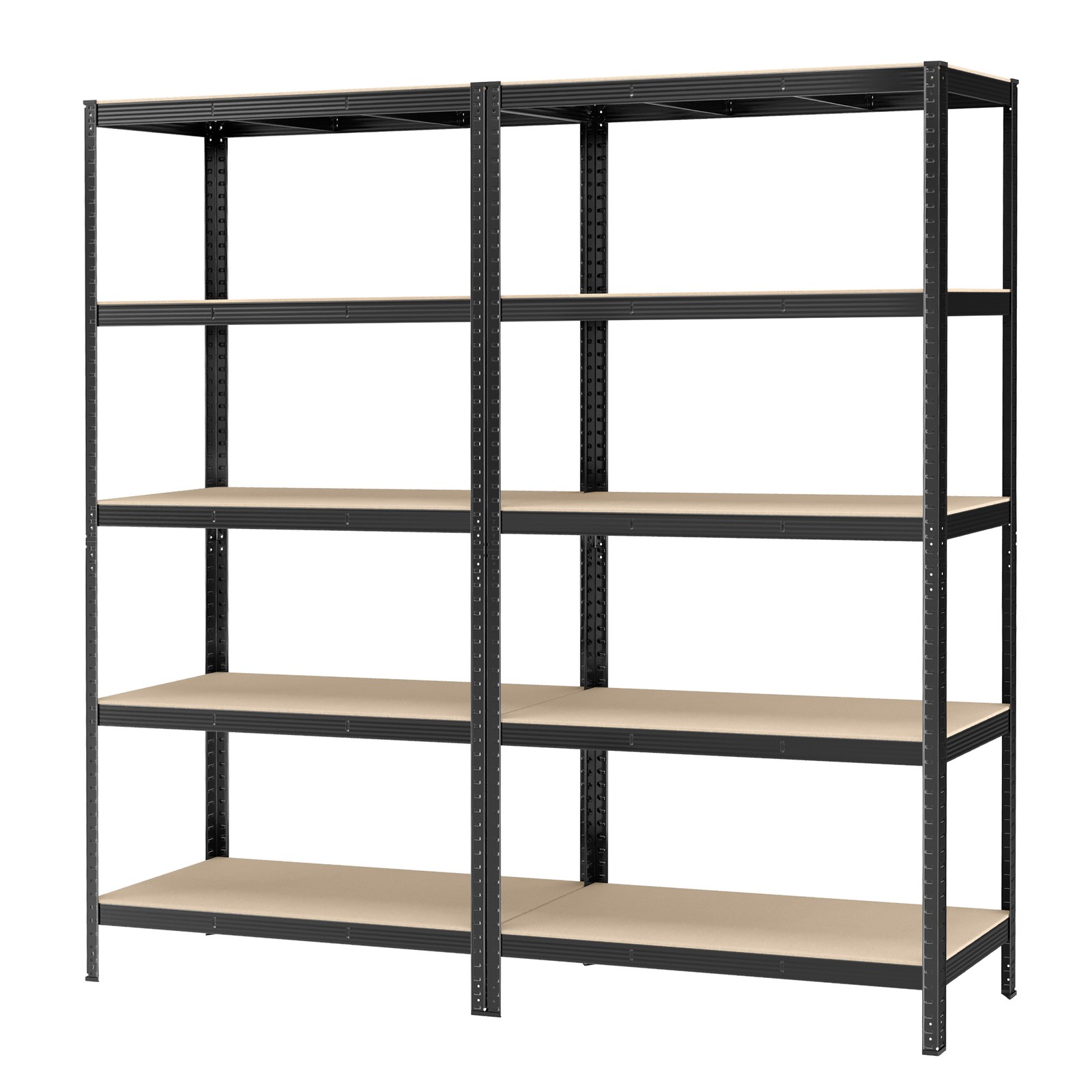 BACASE Set of 2 Garage Shelving Units 5 Tier - Black