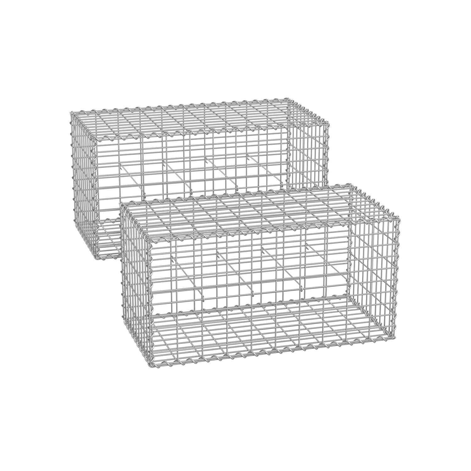Gabion Cage - MARNIA Metal Stone Wall 100 x 50 x 50 cm - Silver