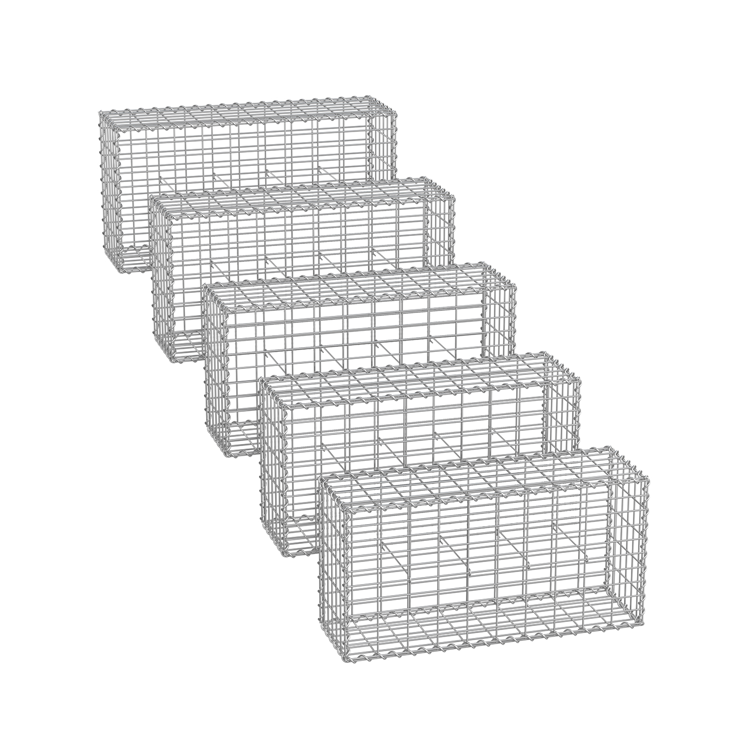 Gabion Cage - ZARNA Metal Stone Cage - 100 x 50 x 30 cm - Silver