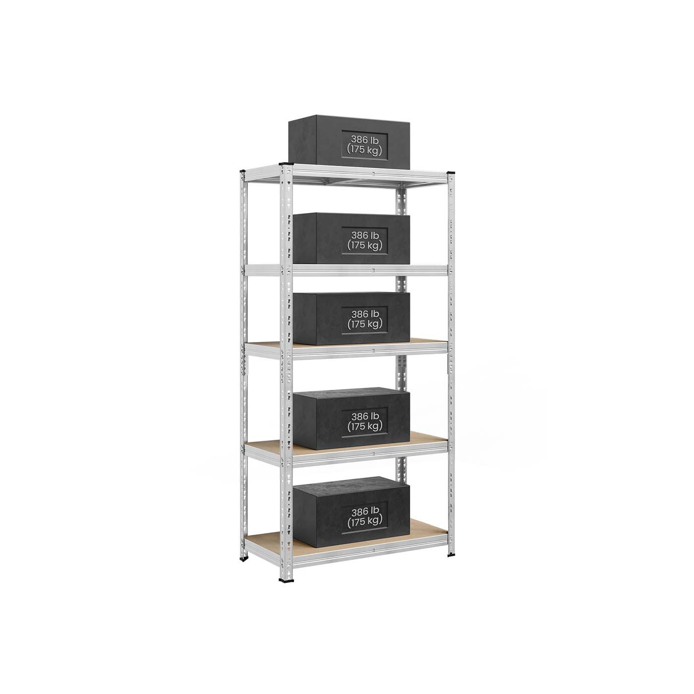 Storage Shelf - VERTTO Heavy Duty Metal Adjustable Shelves 100cm - Silver