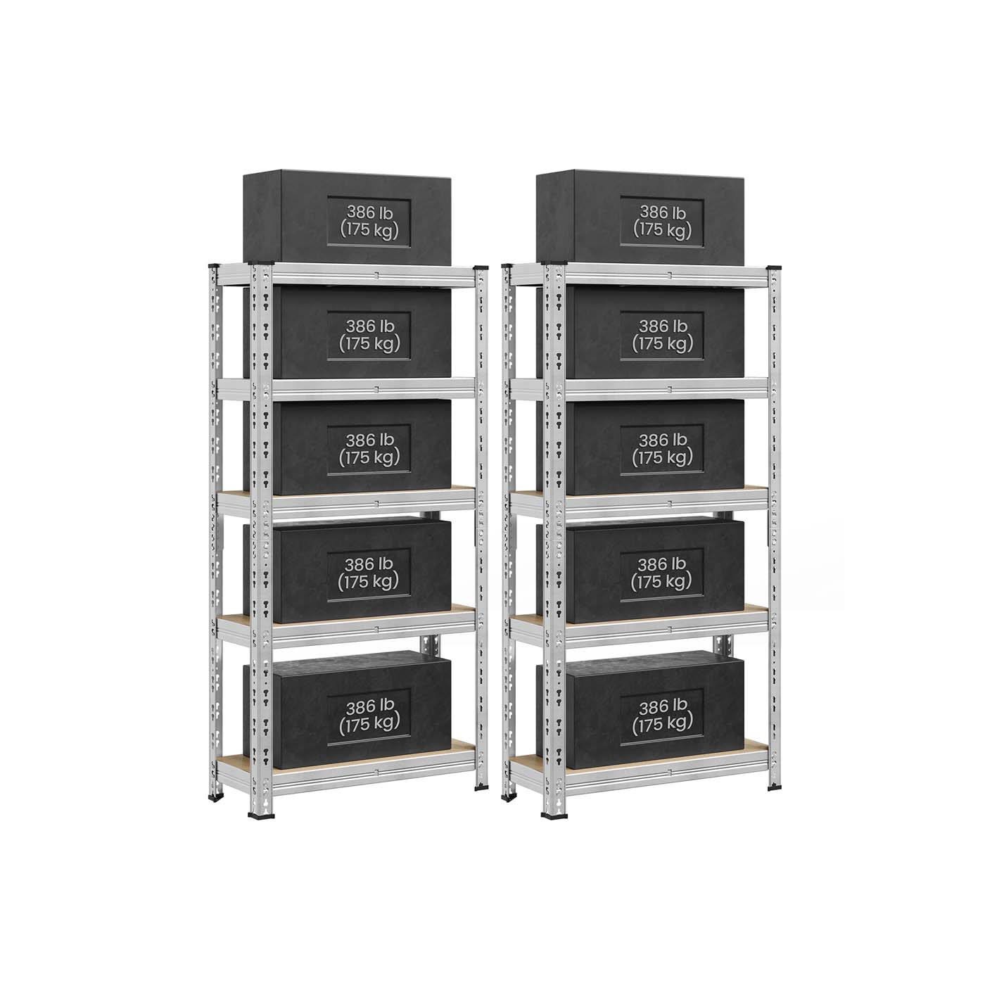 Storage Shelf - VERTTO Heavy Duty Metal Adjustable Shelves 90cm - Silver