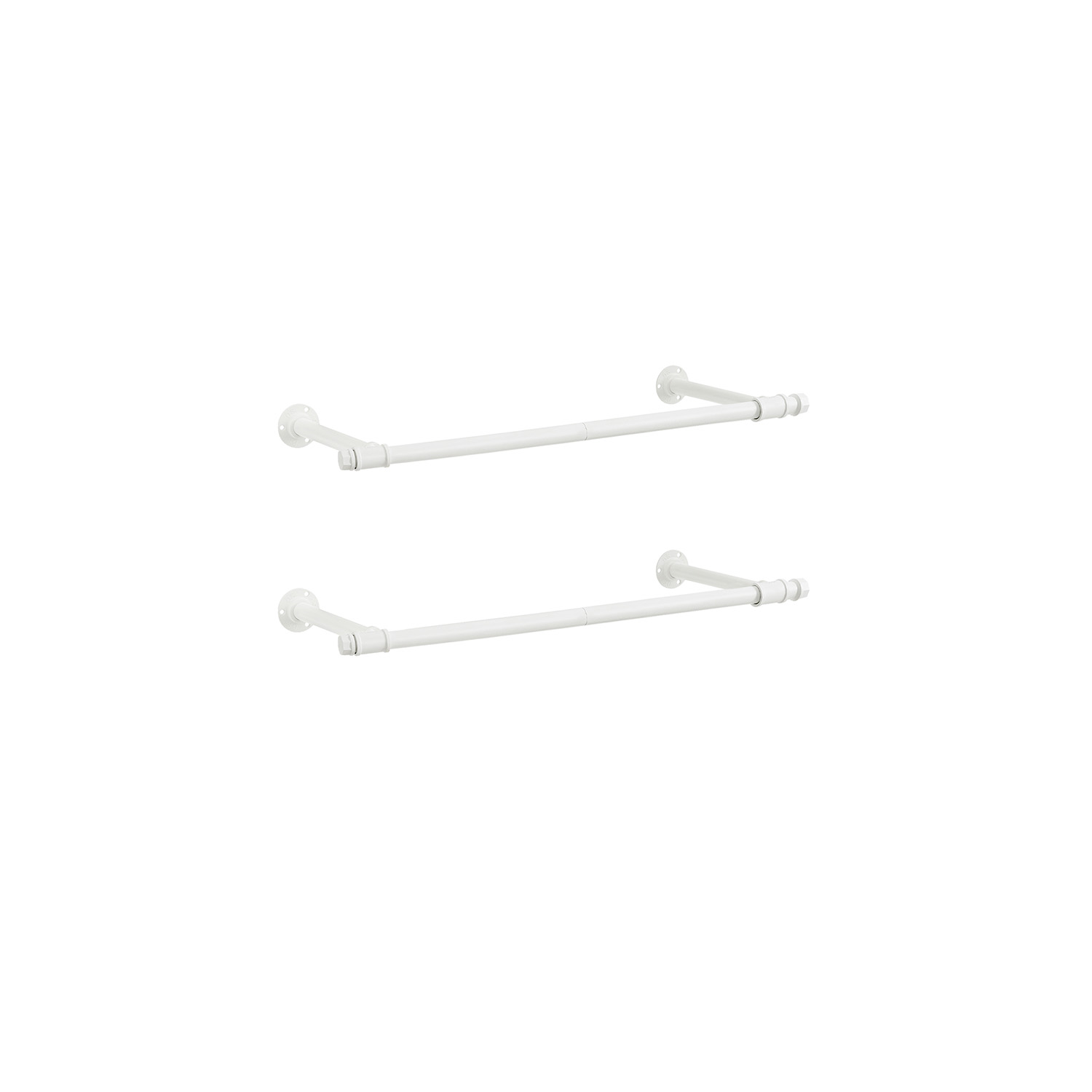 Clothes Rails - FIONIA Wall Mounted Steel Set of 2 - White